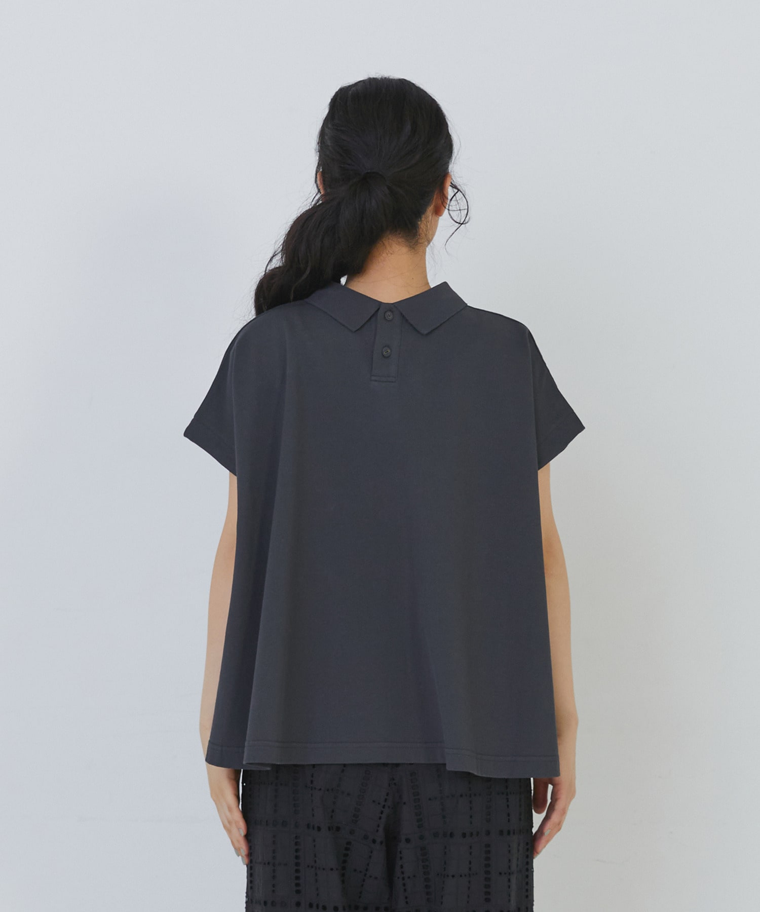 【congés payés】フレアーポロシャツ 詳細画像 チャコールグレー 14