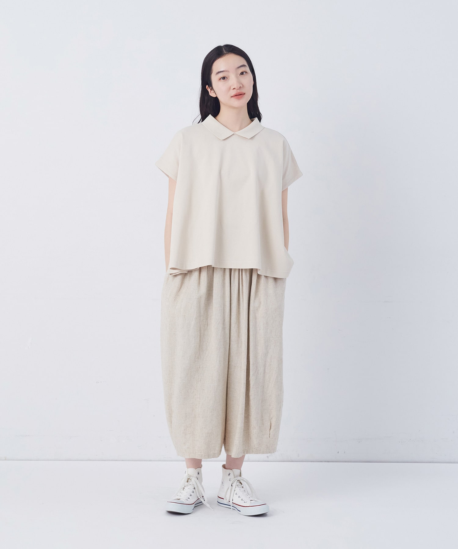 【congés payés】フレアーポロシャツ 詳細画像 チャコールグレー 15