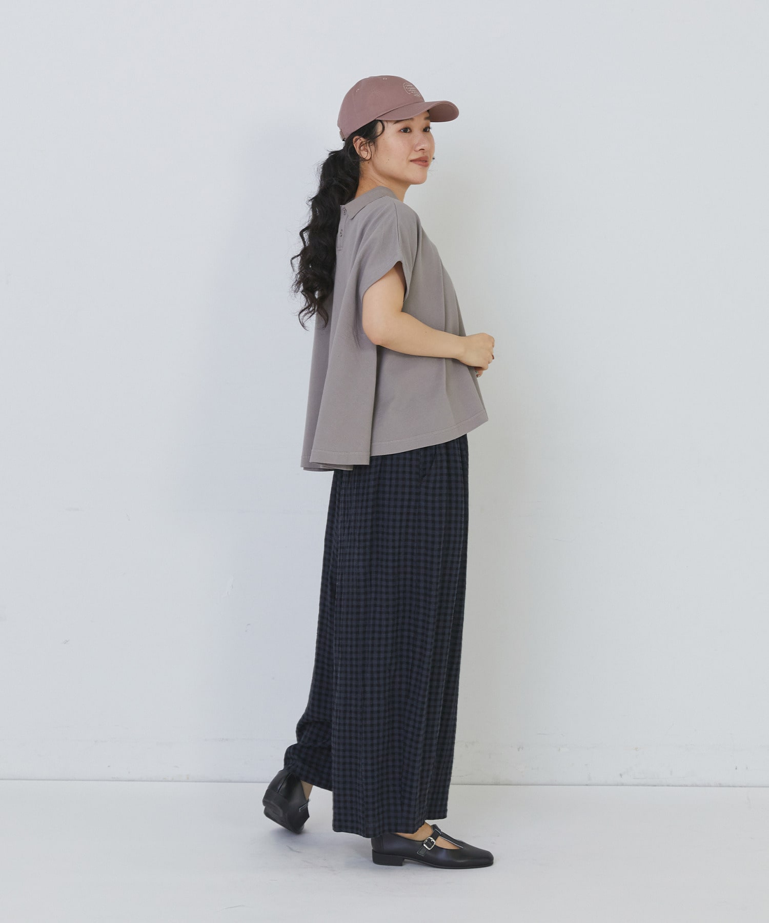 【congés payés】フレアーポロシャツ 詳細画像 チャコールグレー 2