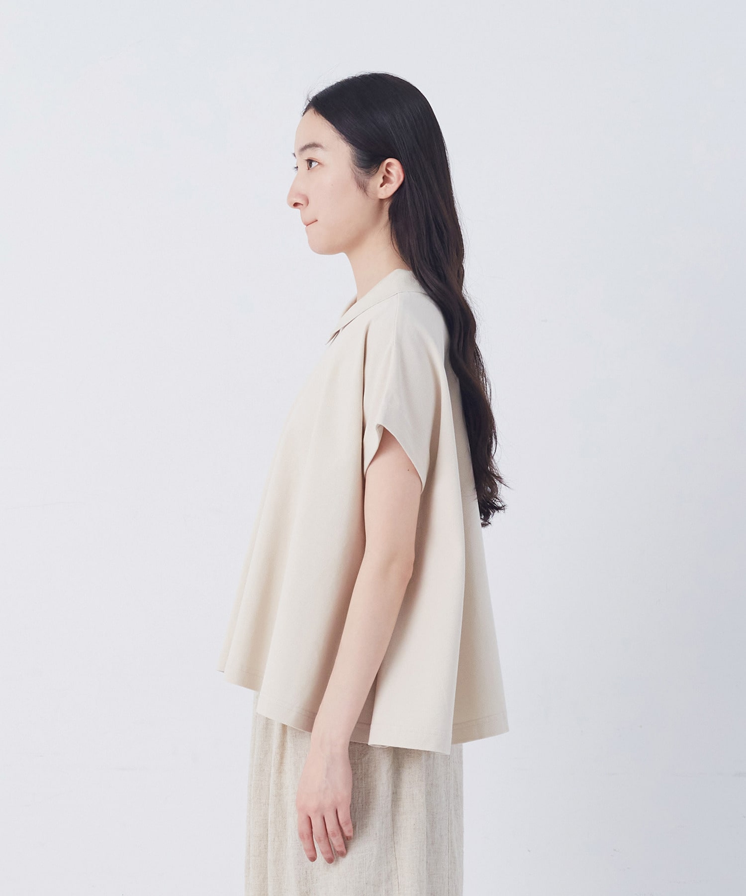 【congés payés】フレアーポロシャツ 詳細画像 チャコールグレー 20