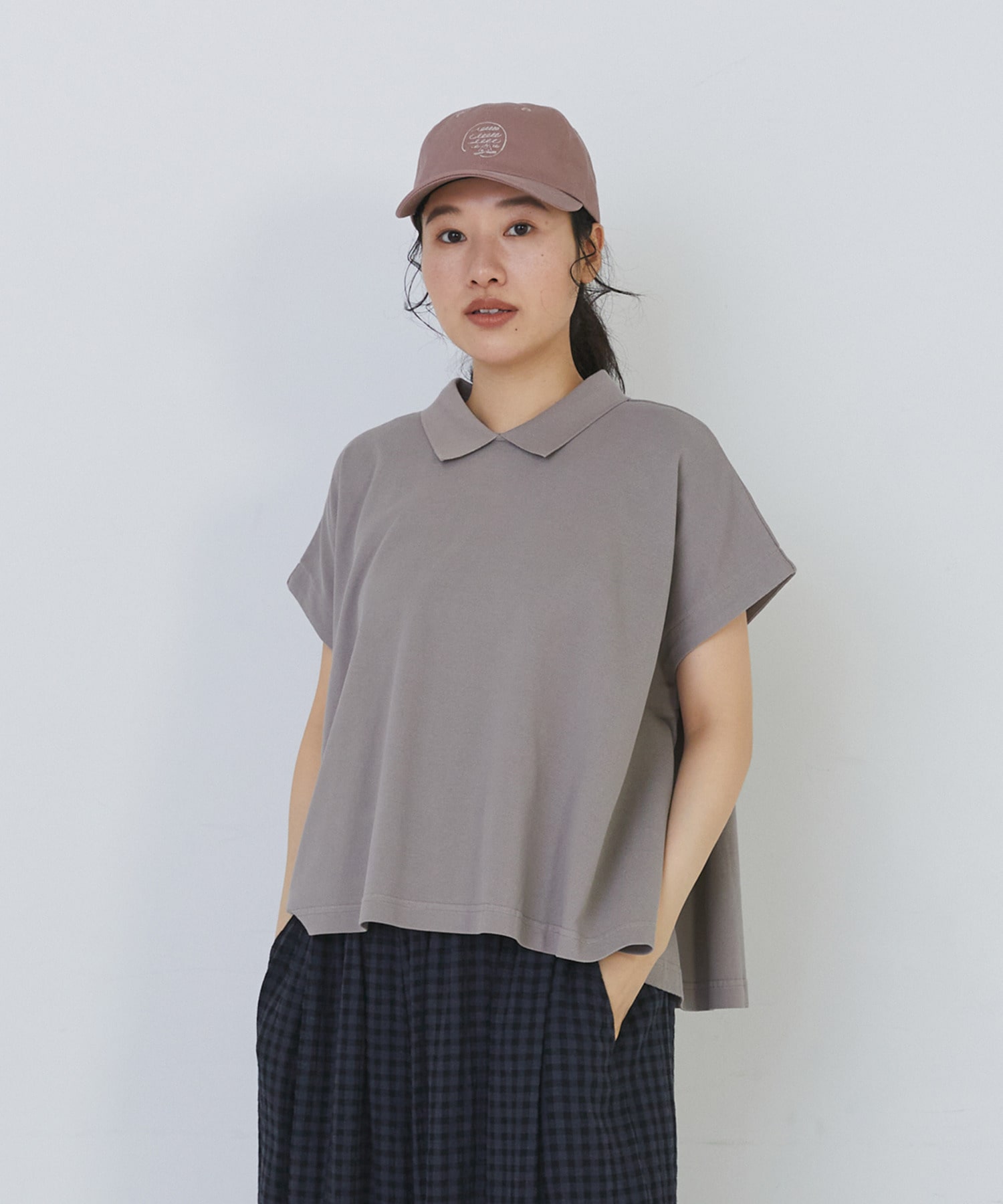 【congés payés】フレアーポロシャツ 詳細画像 チャコールグレー 4