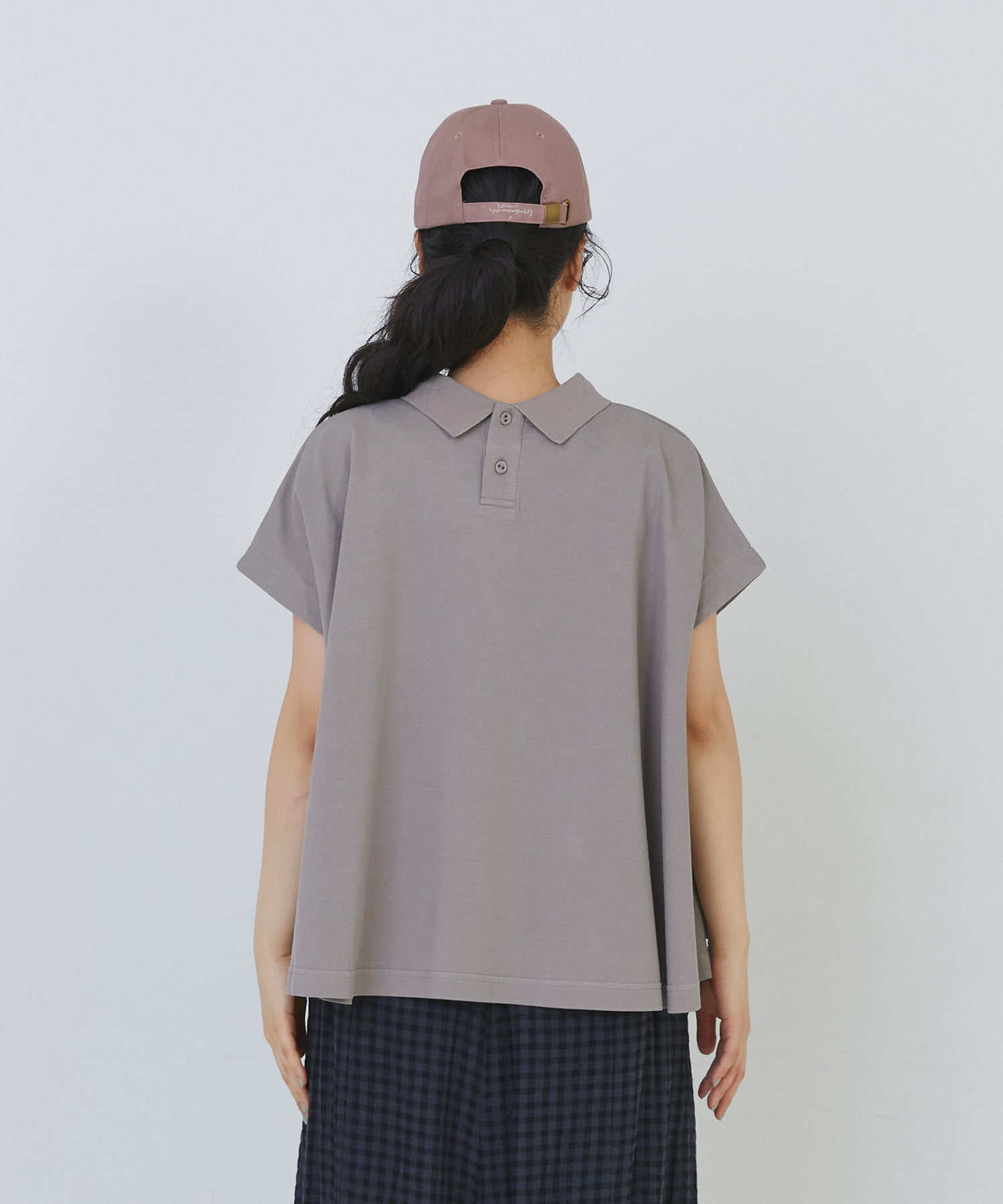 【congés payés】フレアーポロシャツ 詳細画像 チャコールグレー 7