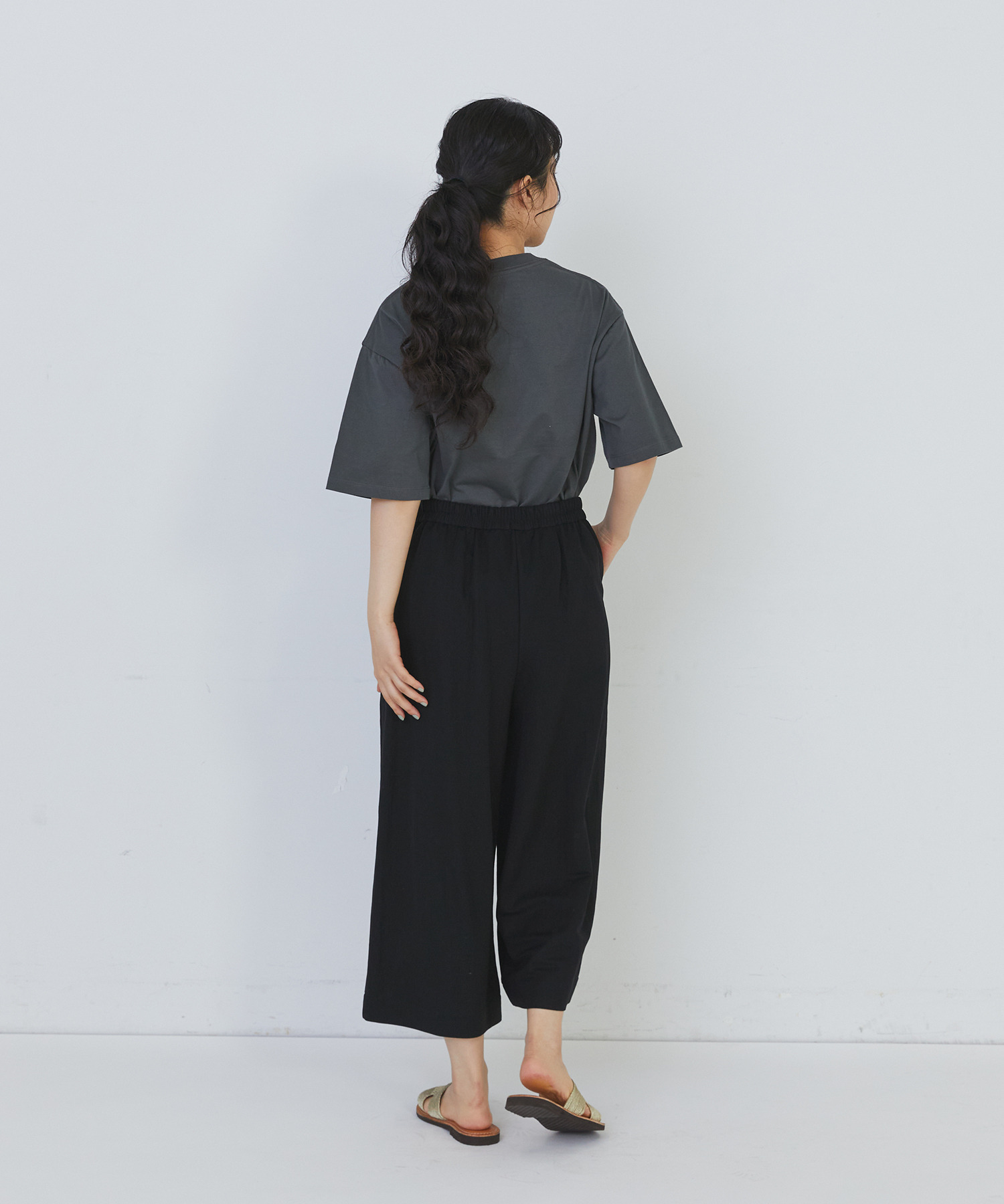 【congés payés】スムースリラックスパンツ 詳細画像 ブラック 10