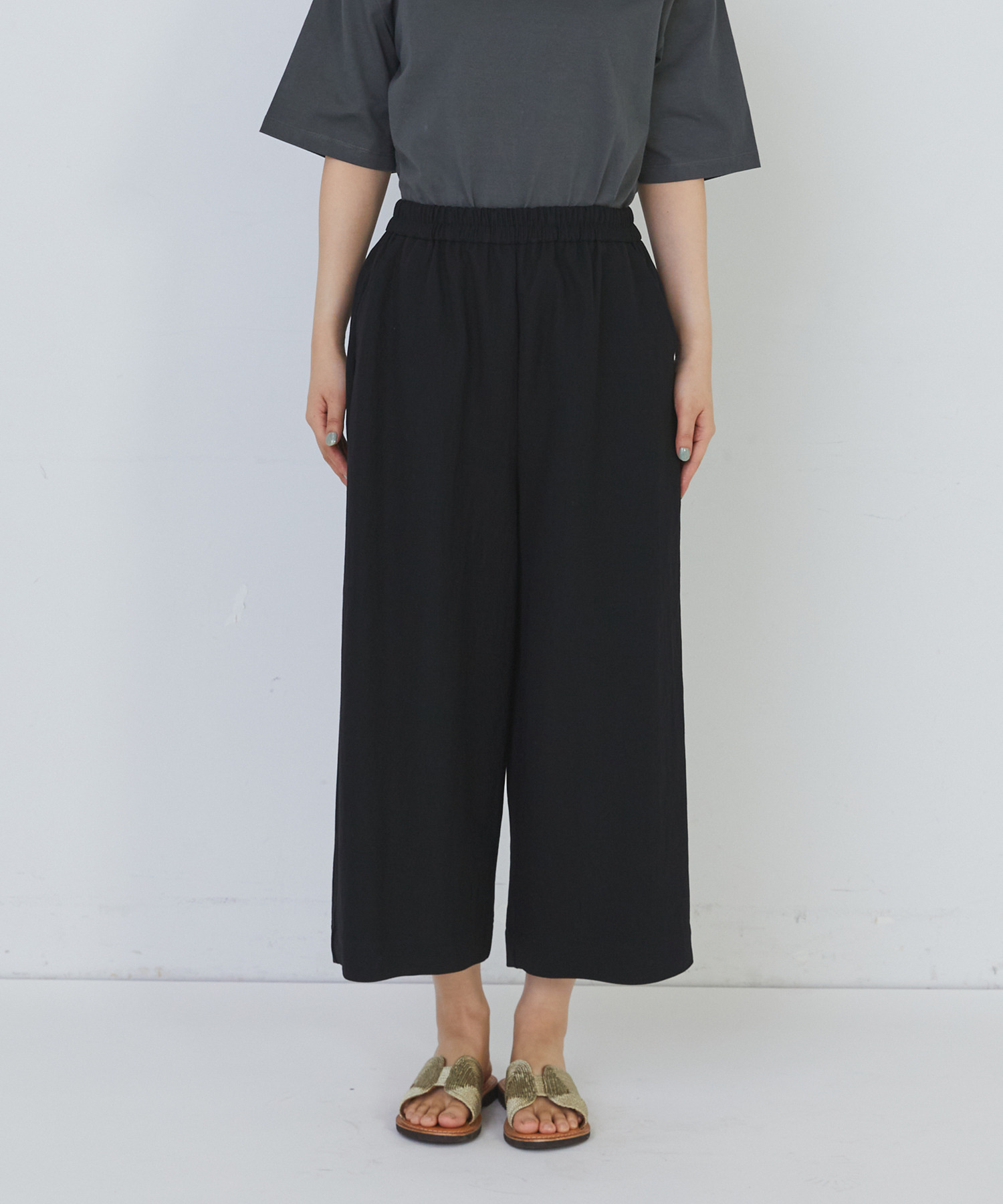 【congés payés】スムースリラックスパンツ 詳細画像 ブラック 11