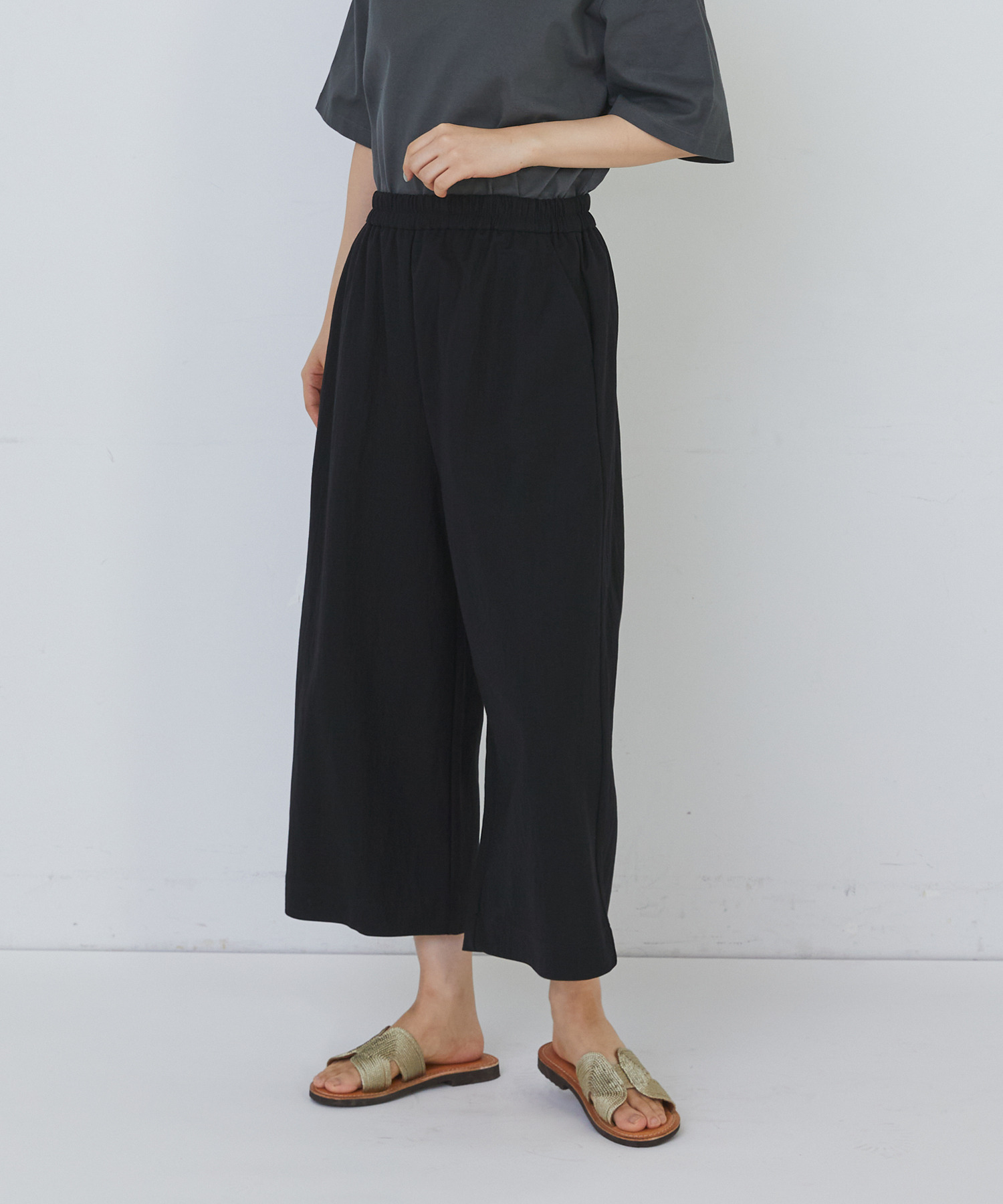 【congés payés】スムースリラックスパンツ 詳細画像 ブラック 12