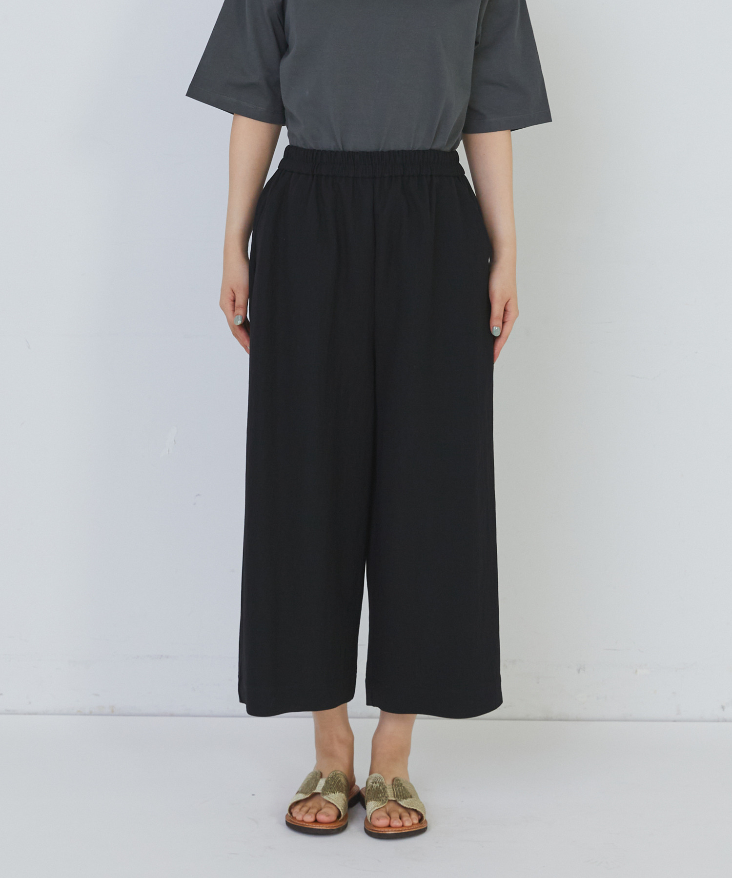 【congés payés】スムースリラックスパンツ 詳細画像 ブラック 13