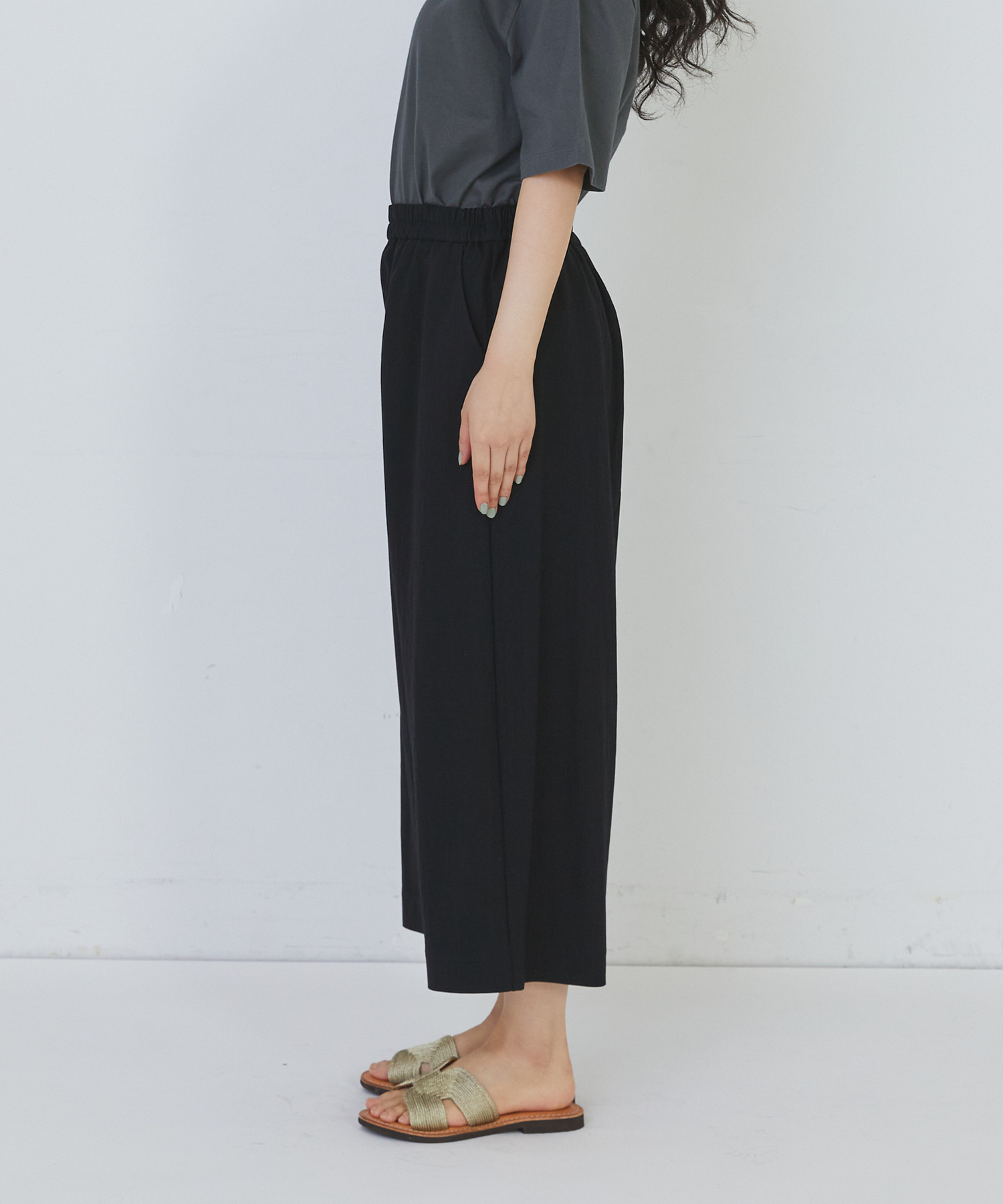【congés payés】スムースリラックスパンツ 詳細画像 ブラック 14