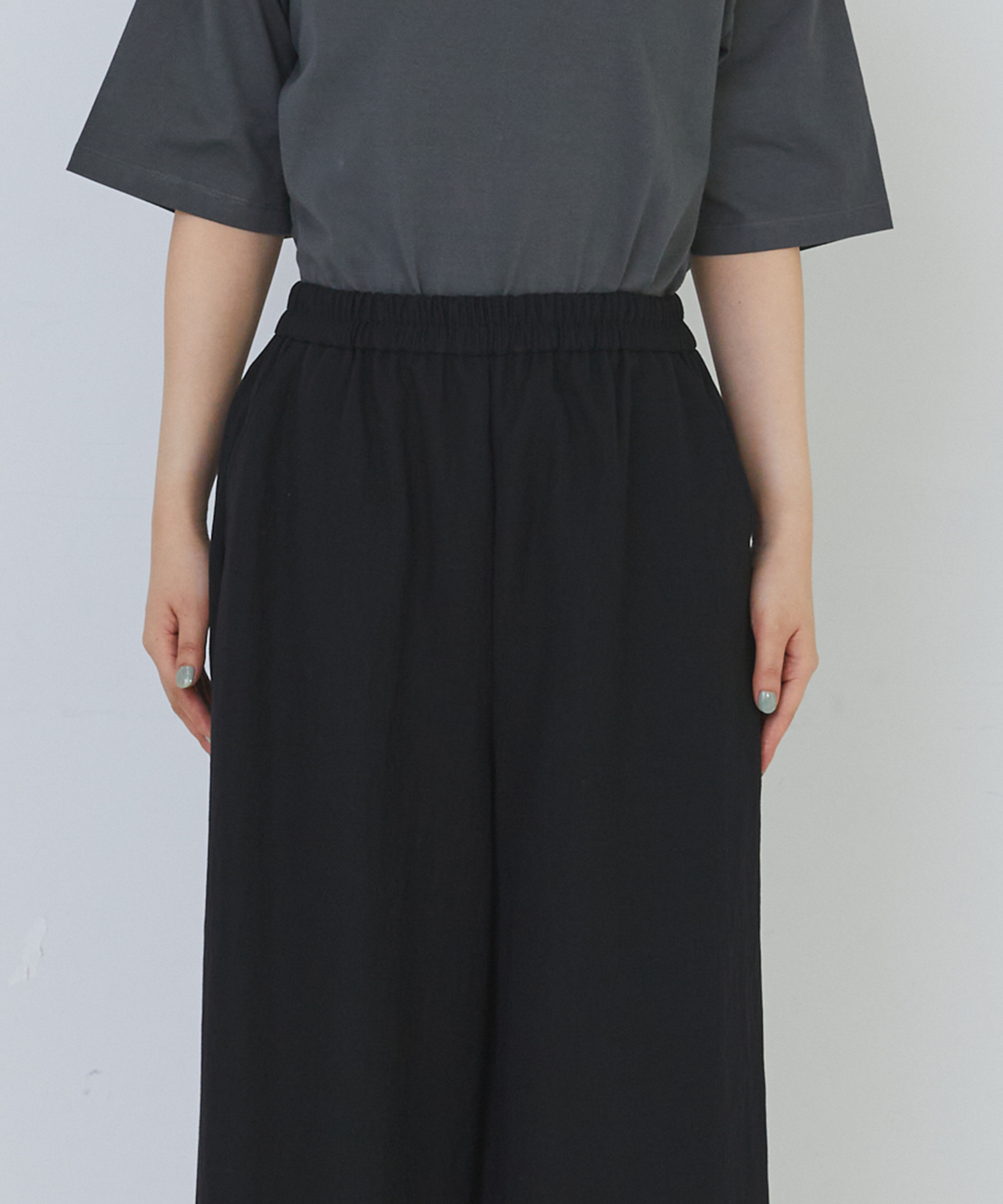 【congés payés】スムースリラックスパンツ 詳細画像 ブラック 16