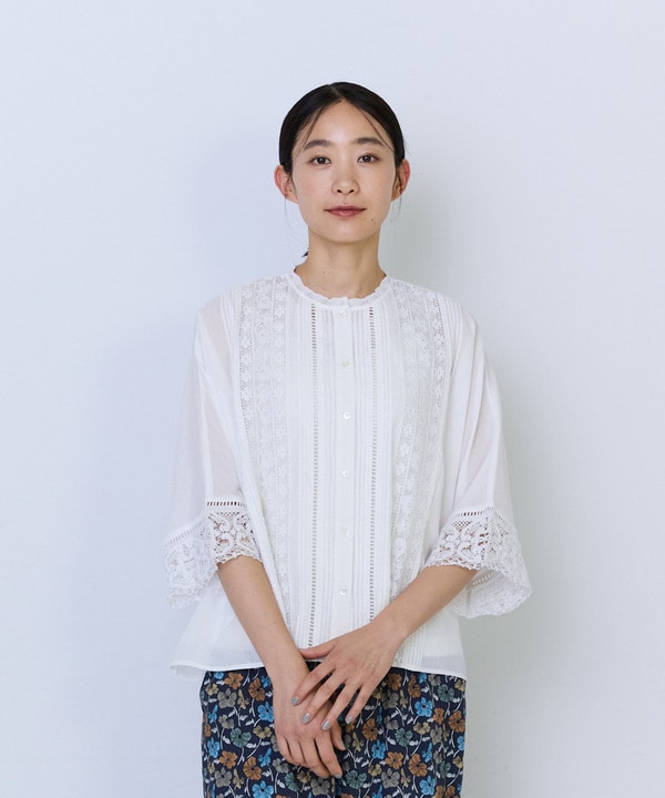 【ADIEU TRISTESSE】インドコットンアンティークレースブラウス