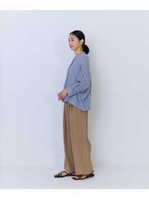 【ADIEU TRISTESSE】コットンリネンワイドシルエットブラウス 詳細画像 ブルー系その他 2
