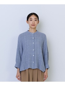 【ADIEU TRISTESSE】コットンリネンワイドシルエットブラウス 詳細画像 ブルー系その他 4