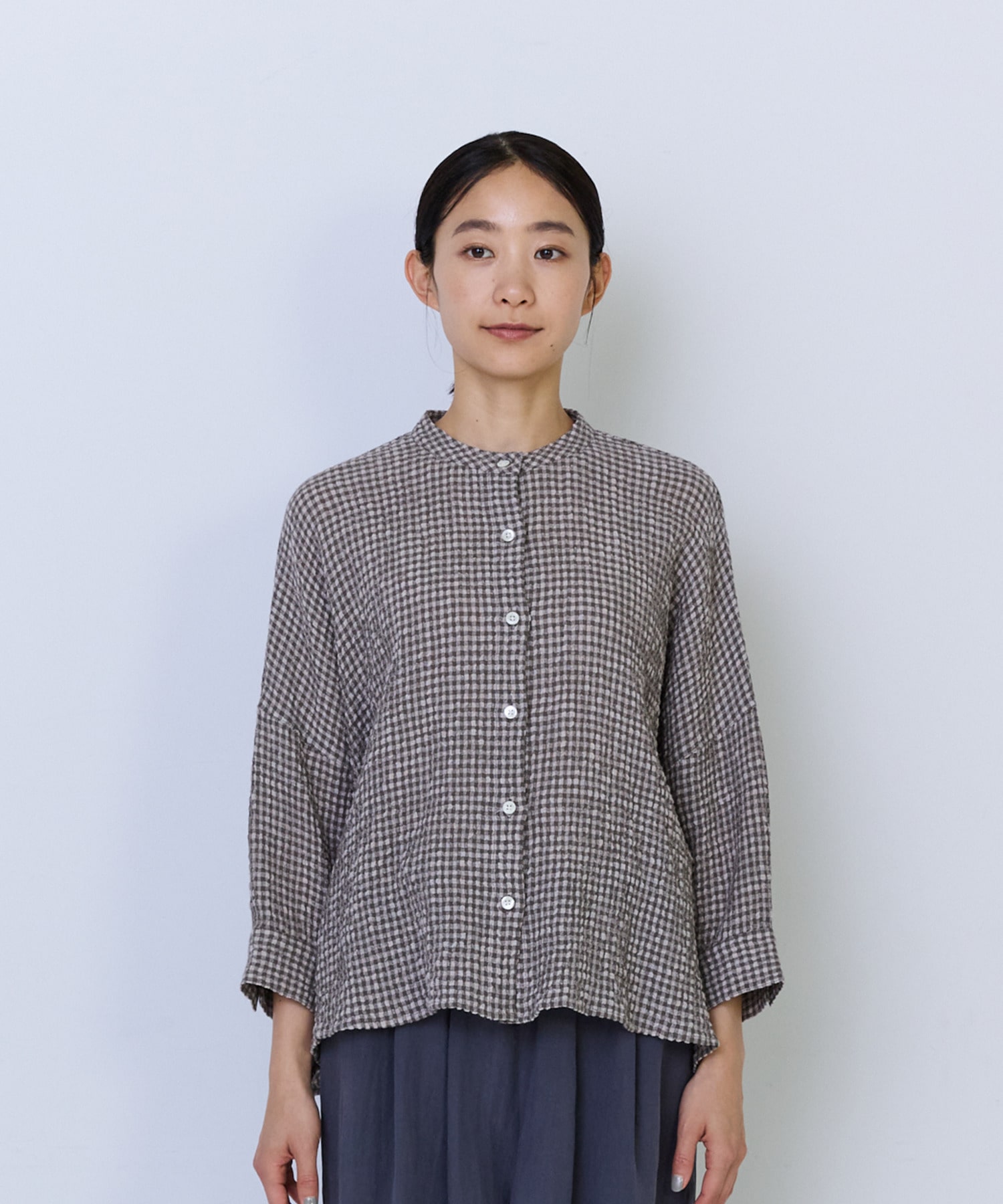 【ADIEU TRISTESSE】コットンリネンワイドシルエットブラウス 詳細画像 ブルー系その他 10