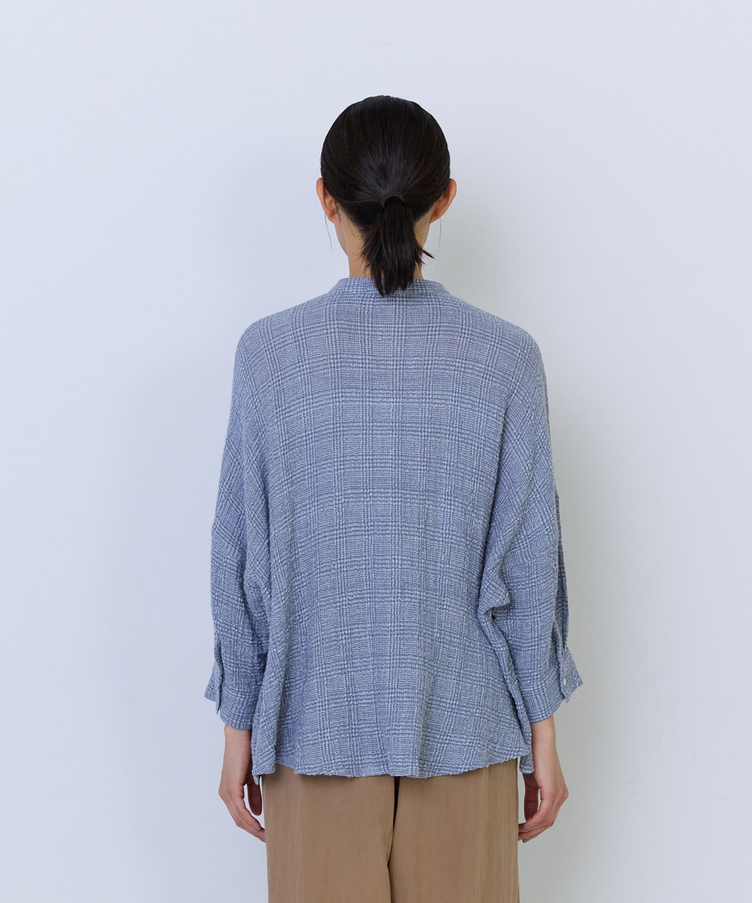【ADIEU TRISTESSE】コットンリネンワイドシルエットブラウス 詳細画像 ブルー系その他 6