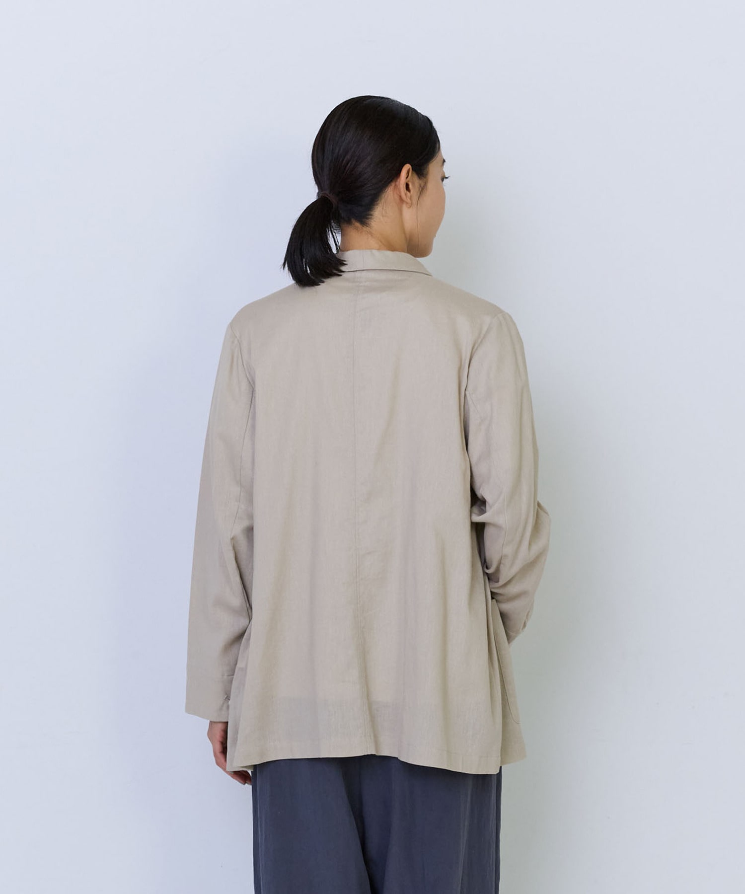 【ADIEU TRISTESSE】コットンリネンショールカラージャケット 詳細画像 ネイビー 12