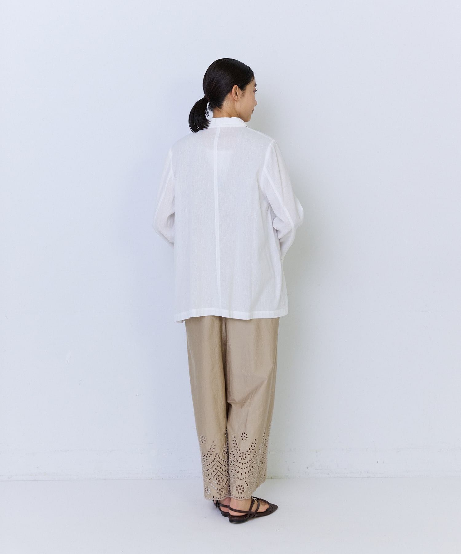 【ADIEU TRISTESSE】コットンリネンショールカラージャケット 詳細画像 ネイビー 3