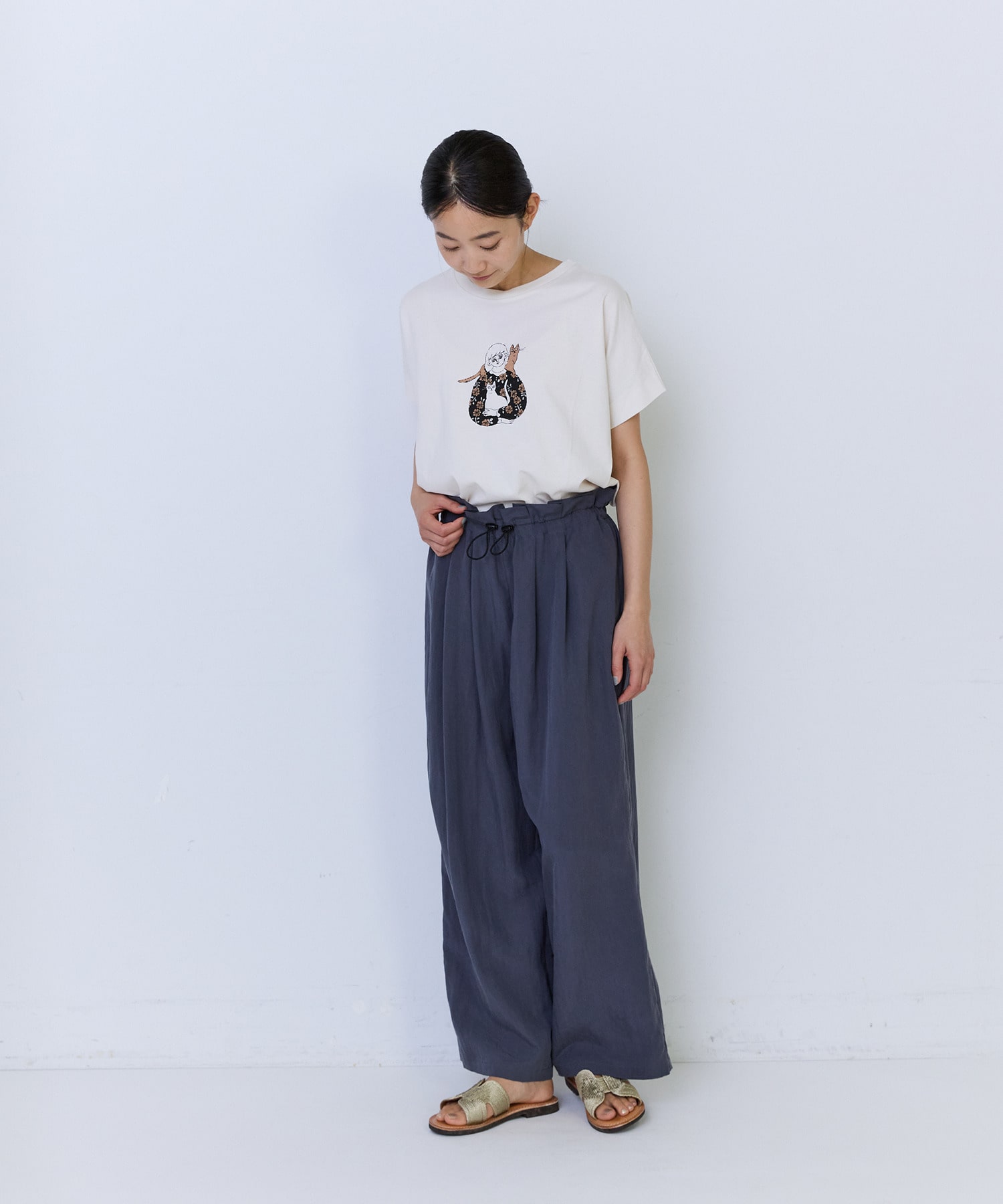 【ADIEU TRISTESSE】ポプリンストレートパンツ 詳細画像 チャコールグレー 13