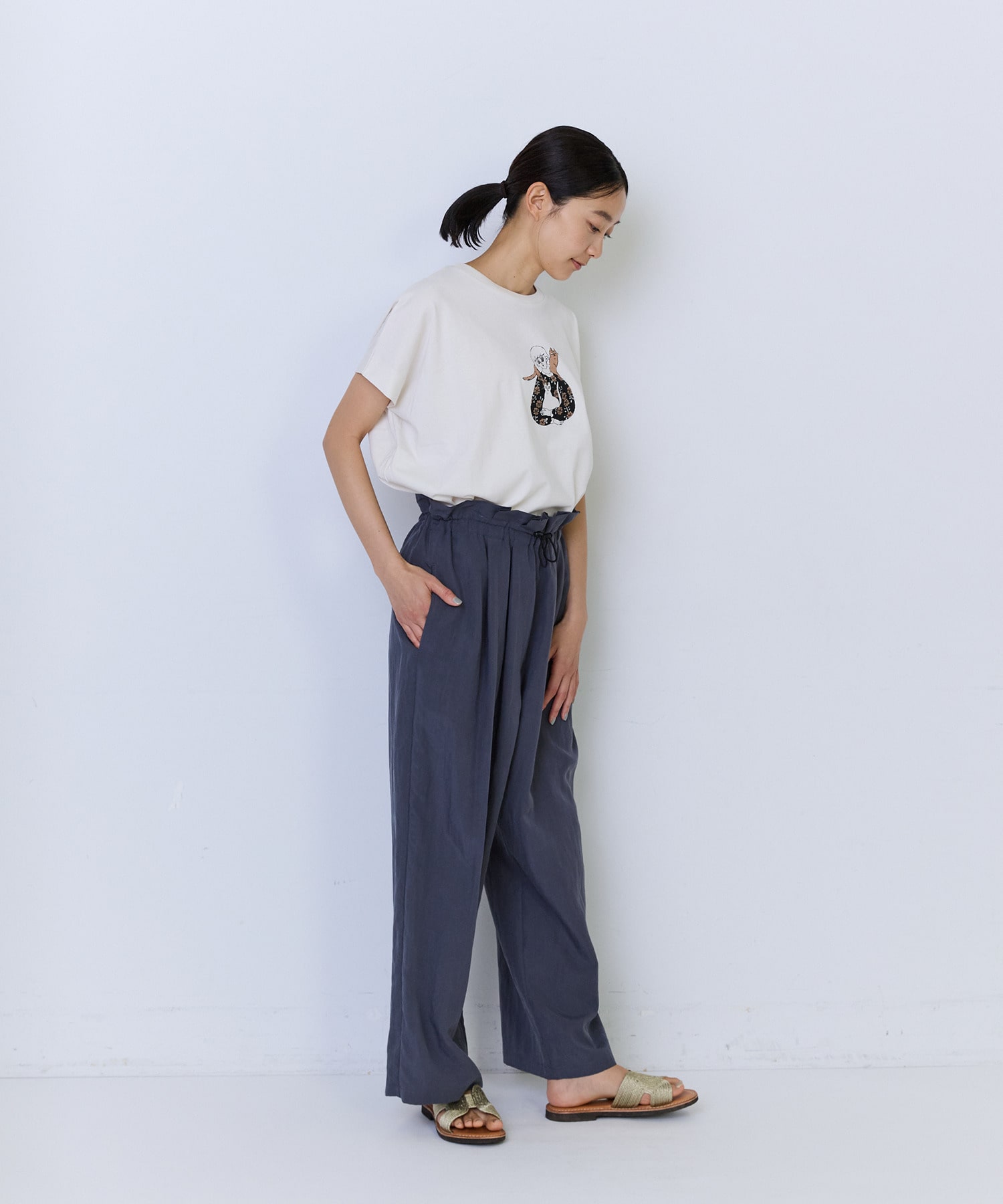 【ADIEU TRISTESSE】ポプリンストレートパンツ 詳細画像 チャコールグレー 14