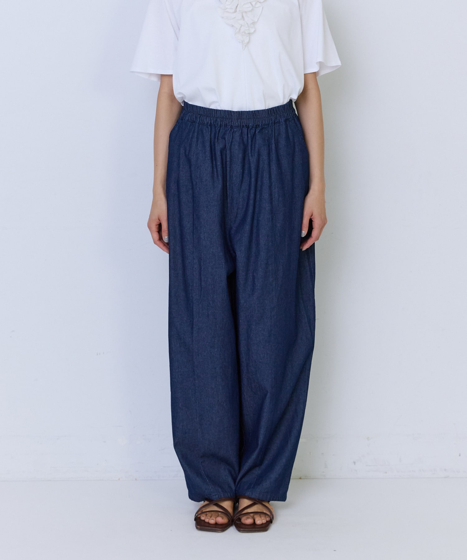 【ADIEU TRISTESSE】4.8ozデニムバレルレッグパンツ 詳細画像 インディゴブルー 10