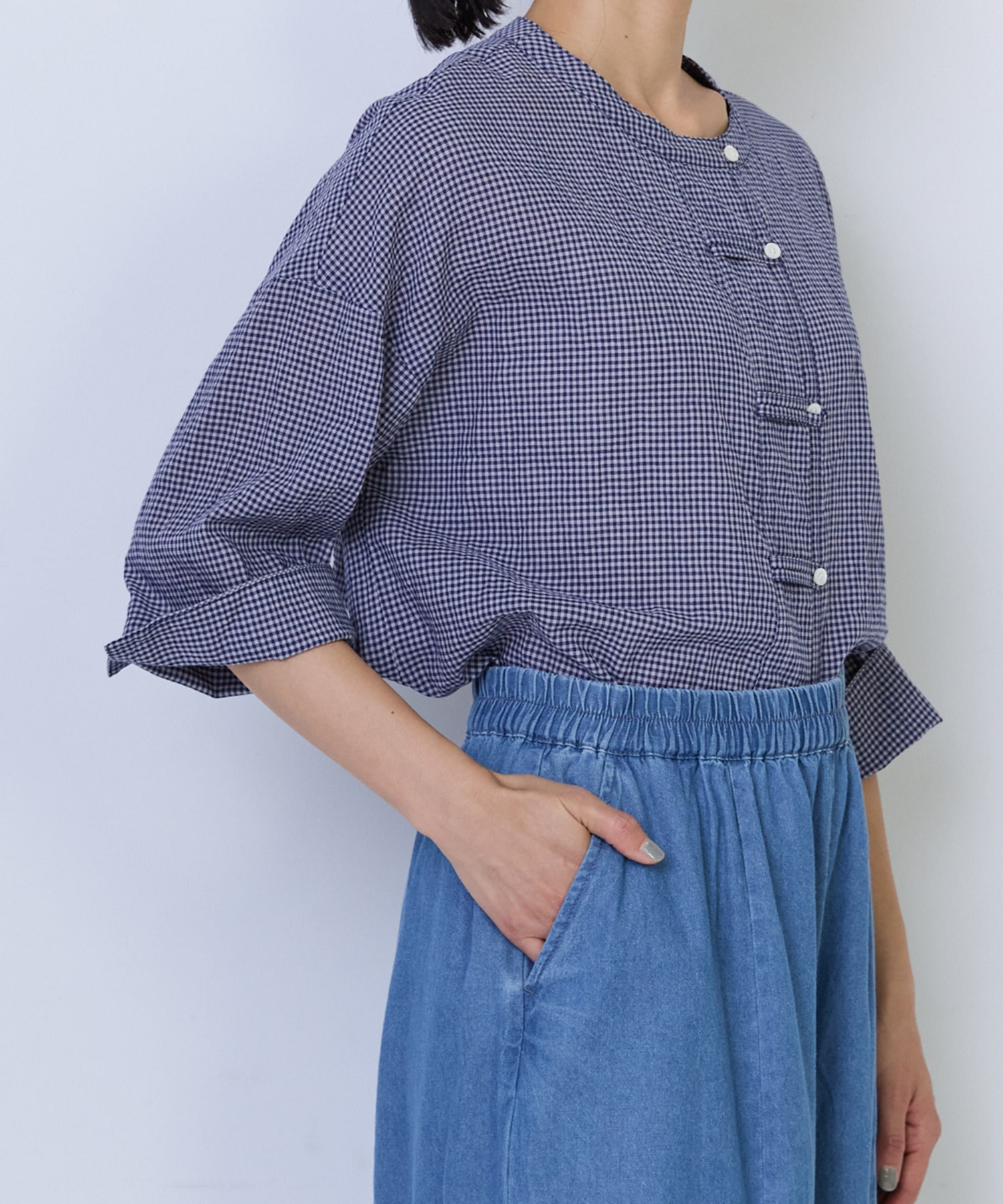 【ADIEU TRISTESSE】4.8ozデニムバレルレッグパンツ 詳細画像 インディゴブルー 15