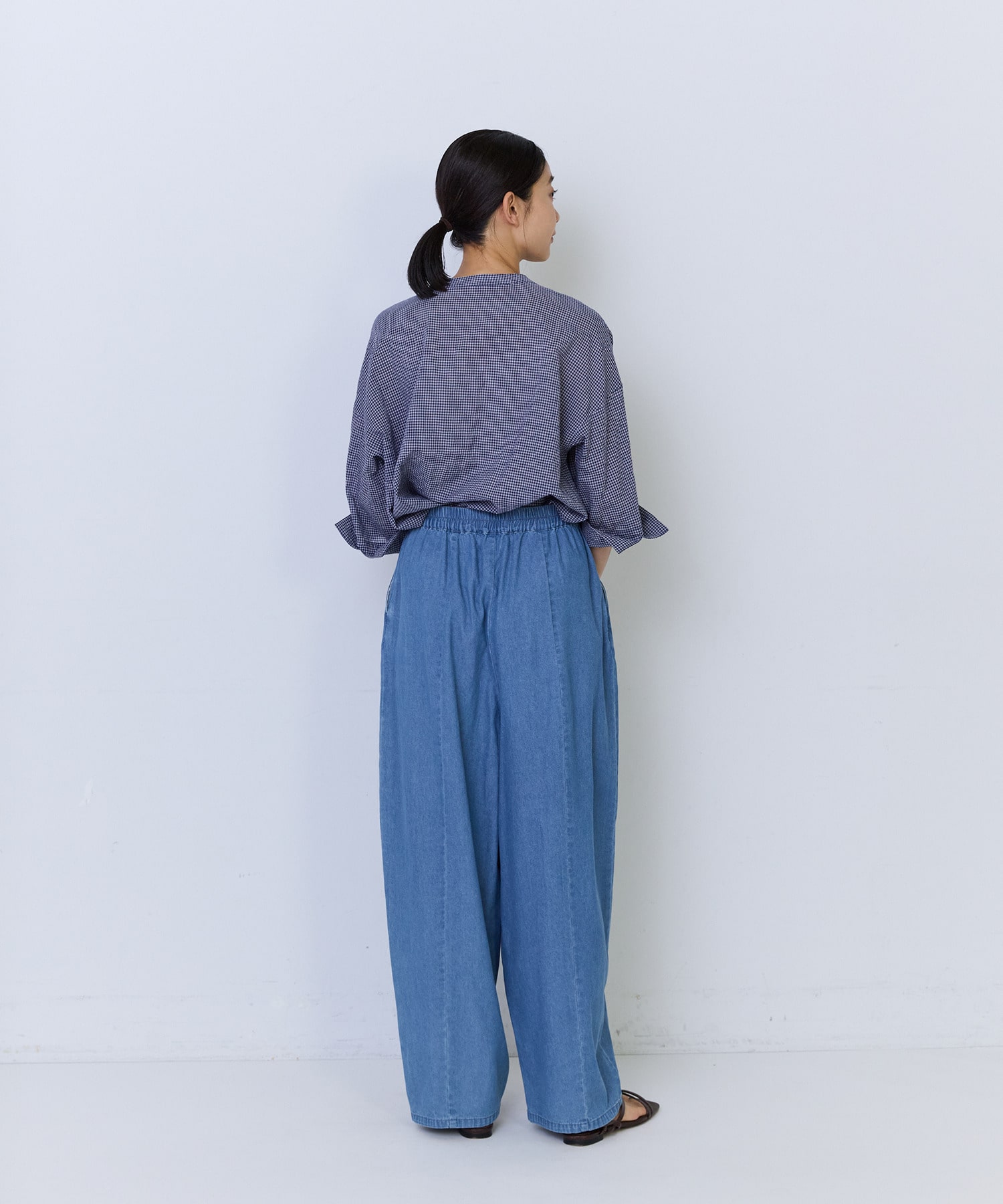 【ADIEU TRISTESSE】4.8ozデニムバレルレッグパンツ 詳細画像 インディゴブルー 3