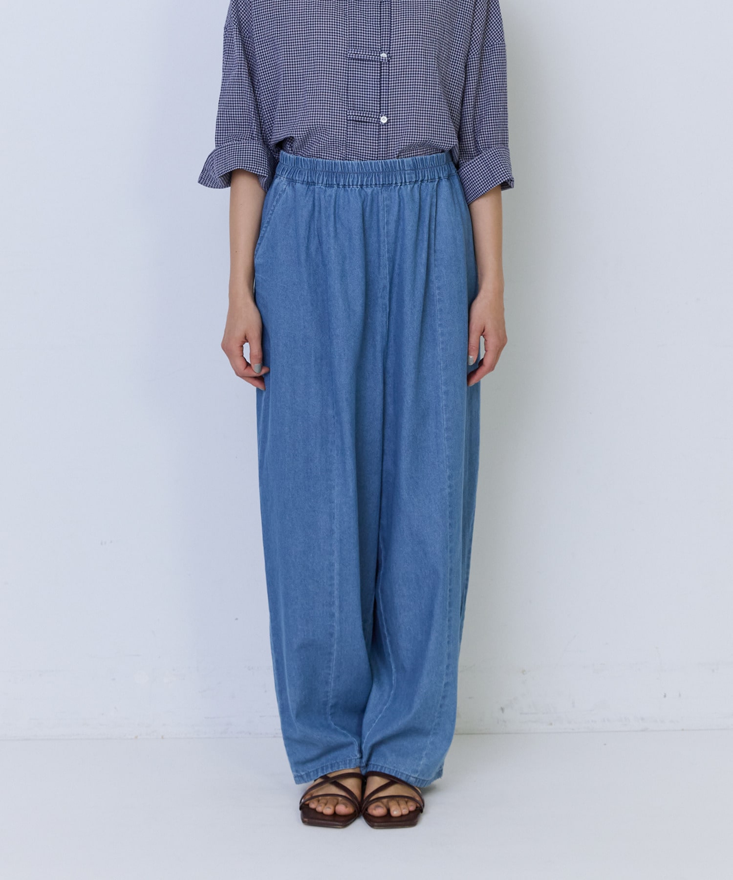 【ADIEU TRISTESSE】4.8ozデニムバレルレッグパンツ 詳細画像 インディゴブルー 4