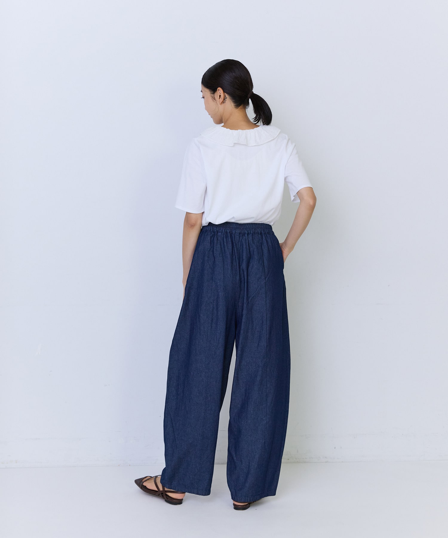 【ADIEU TRISTESSE】4.8ozデニムバレルレッグパンツ 詳細画像 インディゴブルー 9