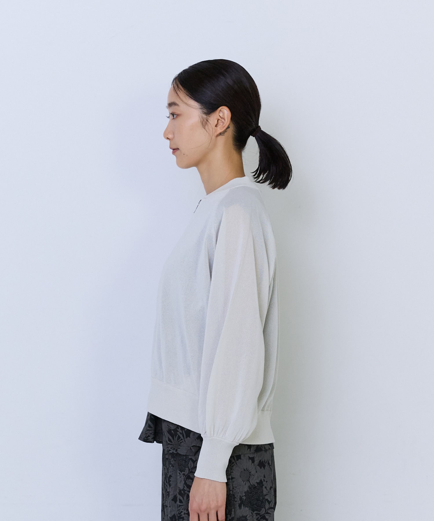 【ADIEU TRISTESSE】ペーパーポリエステルニットブルゾン 詳細画像 ネイビー 5