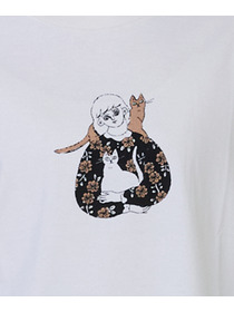 【ADIEU TRISTESSE】杉本さなえさん コラボフレンチスリーブTシャツ 詳細画像 グレー 24