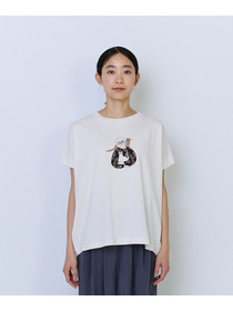 【ADIEU TRISTESSE】杉本さなえさん コラボフレンチスリーブTシャツ 詳細画像 グレー 4