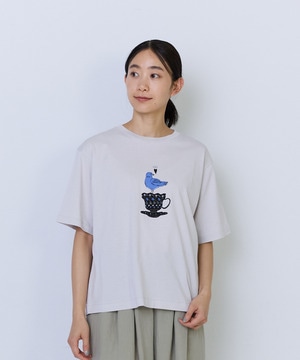 【ADIEU TRISTESSE】杉本さなえさん コラボフレンチスリーブTシャツ 詳細画像 グレー 1