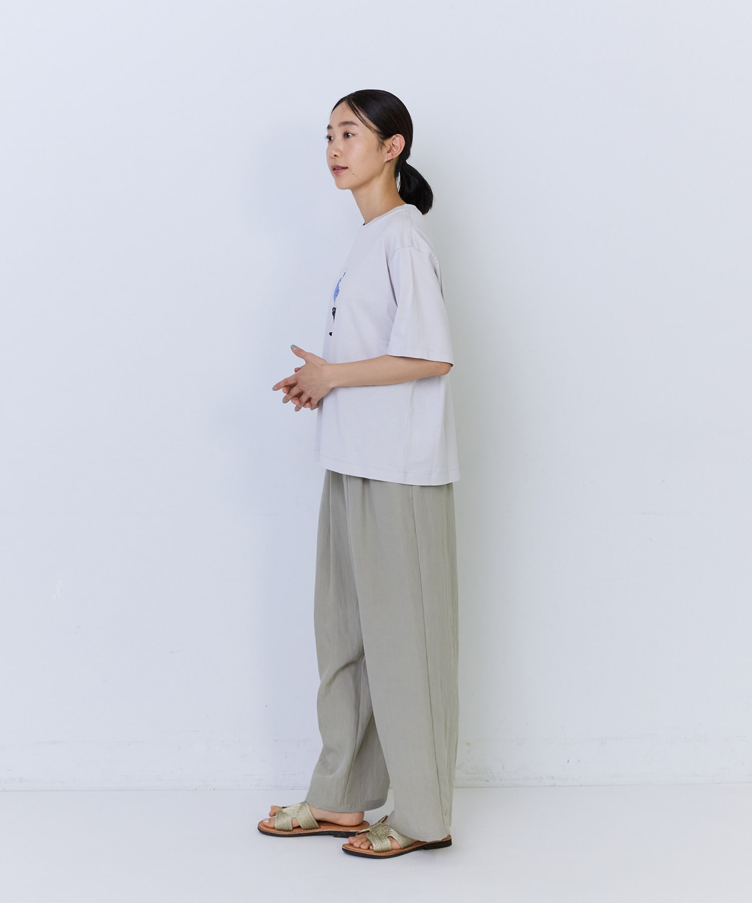 【ADIEU TRISTESSE】杉本さなえさん コラボフレンチスリーブTシャツ 詳細画像 グレー 14