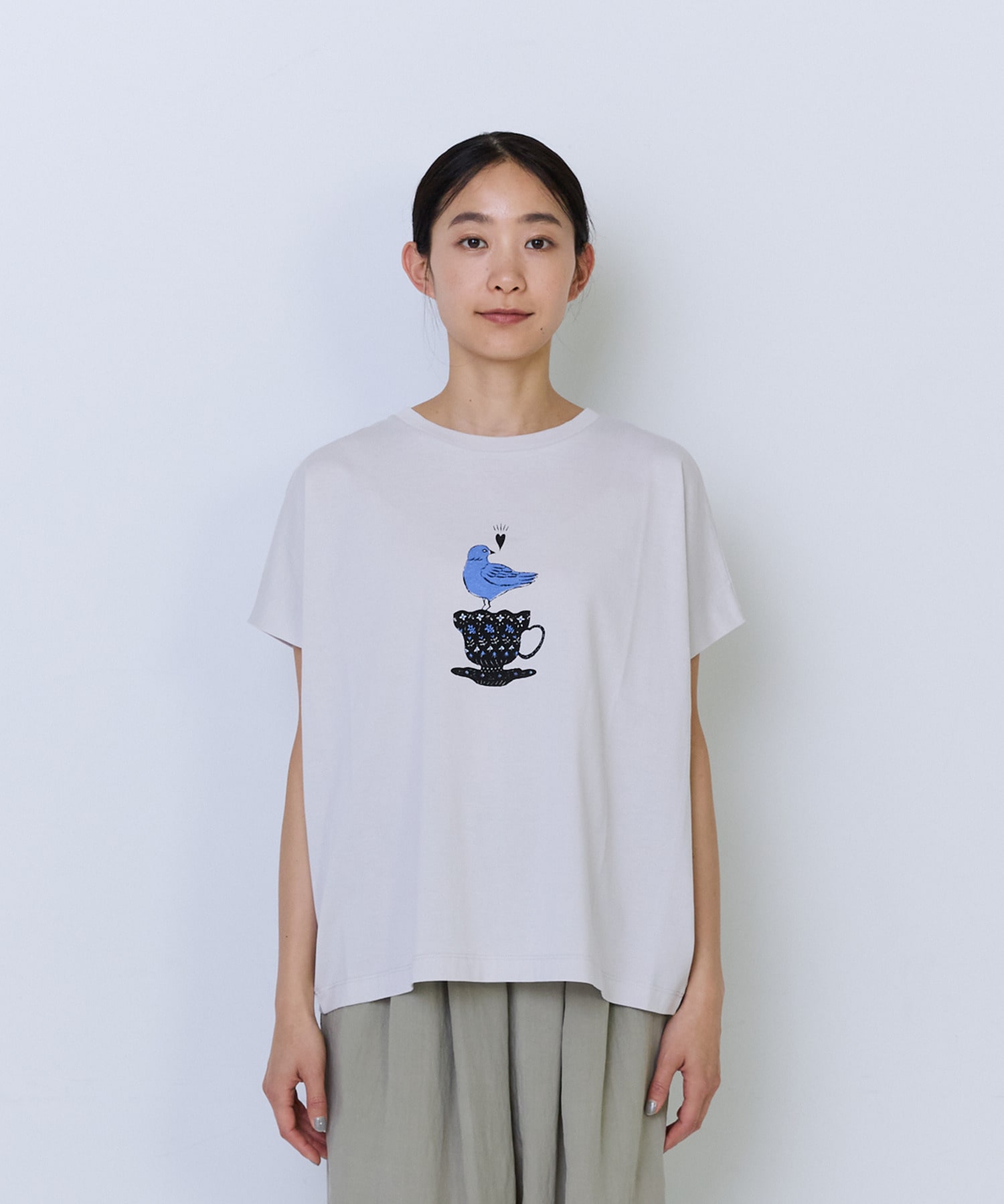 【ADIEU TRISTESSE】杉本さなえさん コラボフレンチスリーブTシャツ 詳細画像 グレー 16