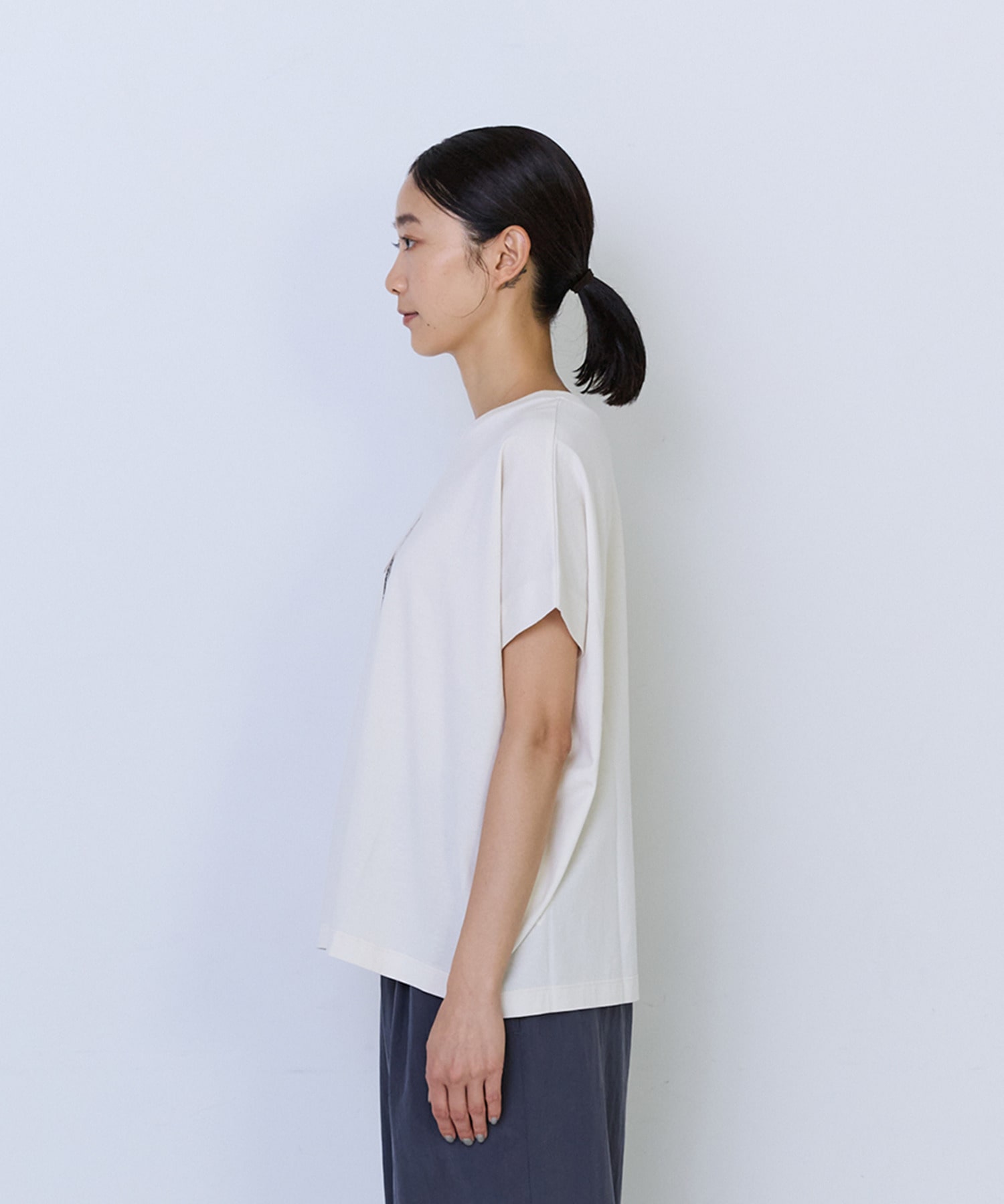 【ADIEU TRISTESSE】杉本さなえさん コラボフレンチスリーブTシャツ 詳細画像 グレー 5