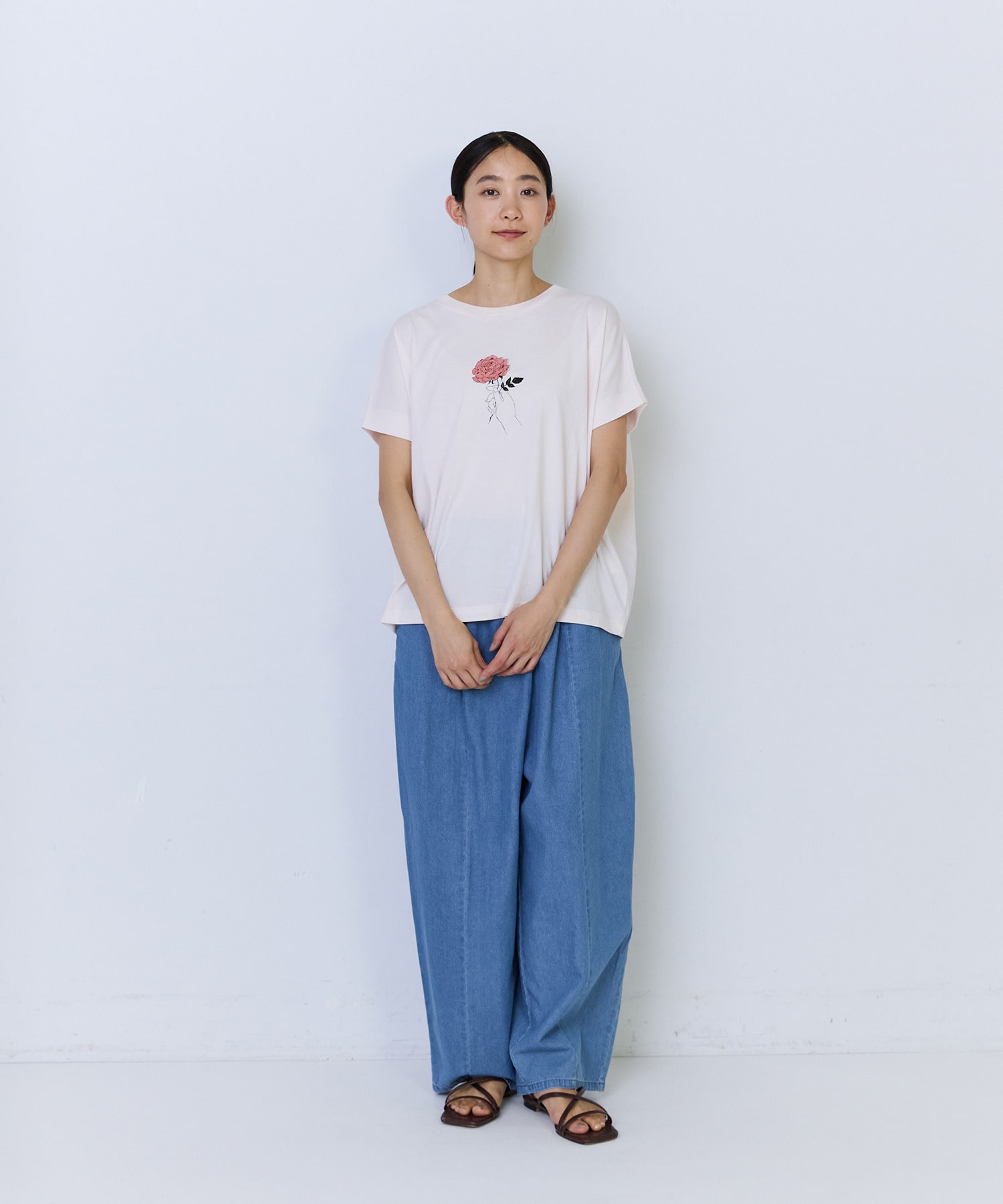 【ADIEU TRISTESSE】杉本さなえさん コラボフレンチスリーブTシャツ 詳細画像 グレー 7