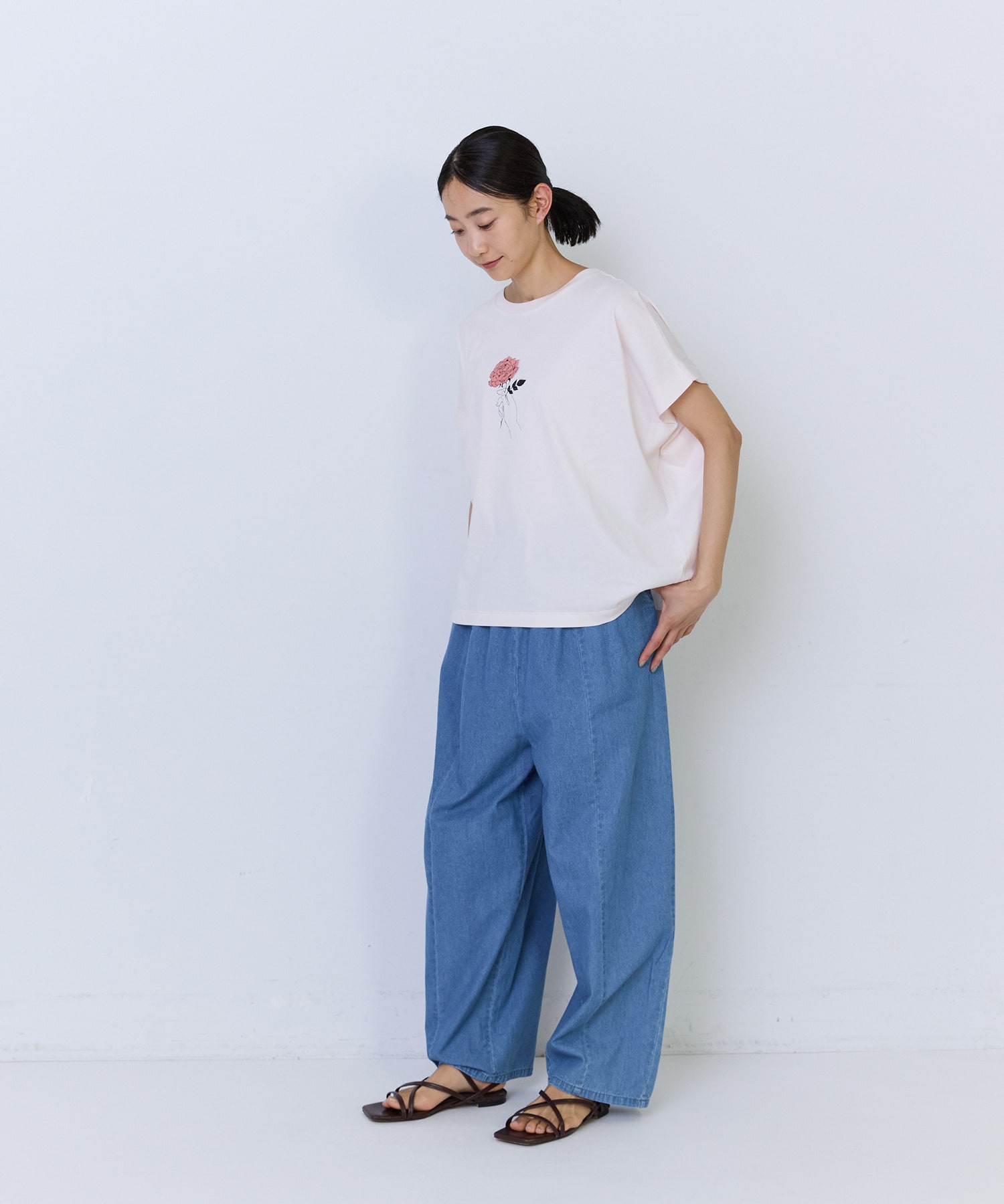 【ADIEU TRISTESSE】杉本さなえさん コラボフレンチスリーブTシャツ 詳細画像 グレー 8