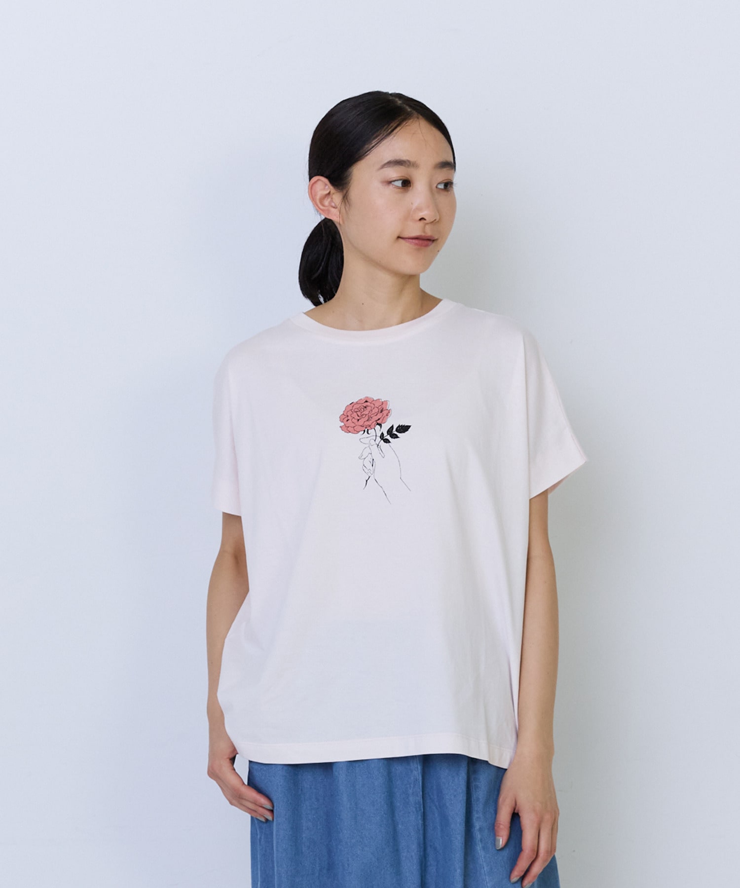 【ADIEU TRISTESSE】杉本さなえさん コラボフレンチスリーブTシャツ 詳細画像 ピンク 1