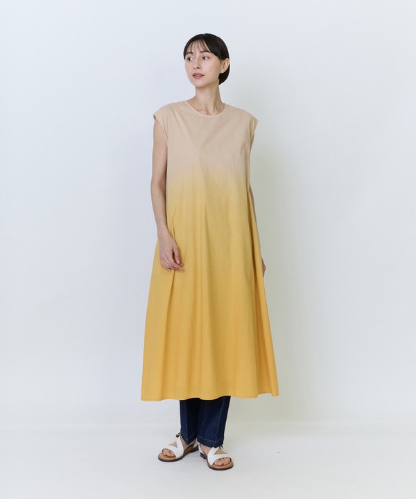 【LOISIR】インドコットンボイルハンド段染めワンピース