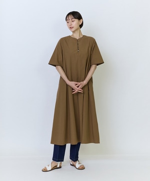 【LOISIR】コットンブロードAラインワンピース 詳細画像 ブラウン 1