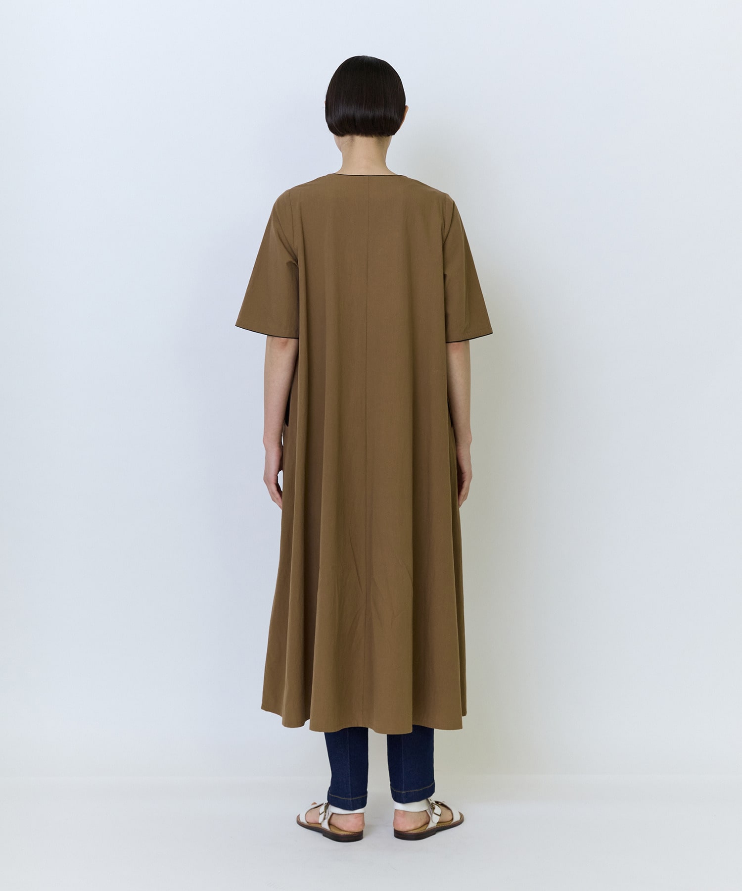 【LOISIR】コットンブロードAラインワンピース 詳細画像 チャコールグレー 9