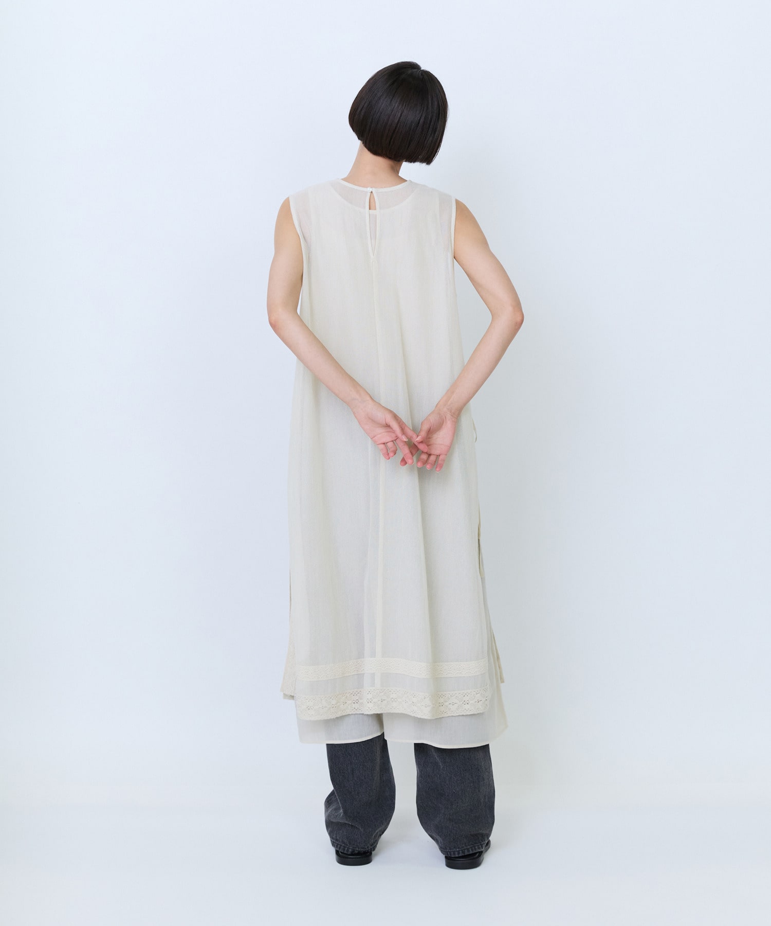 【LOISIR】【2WAY】インドコットンチュール刺繍ワンピース 詳細画像 ベージュ 4