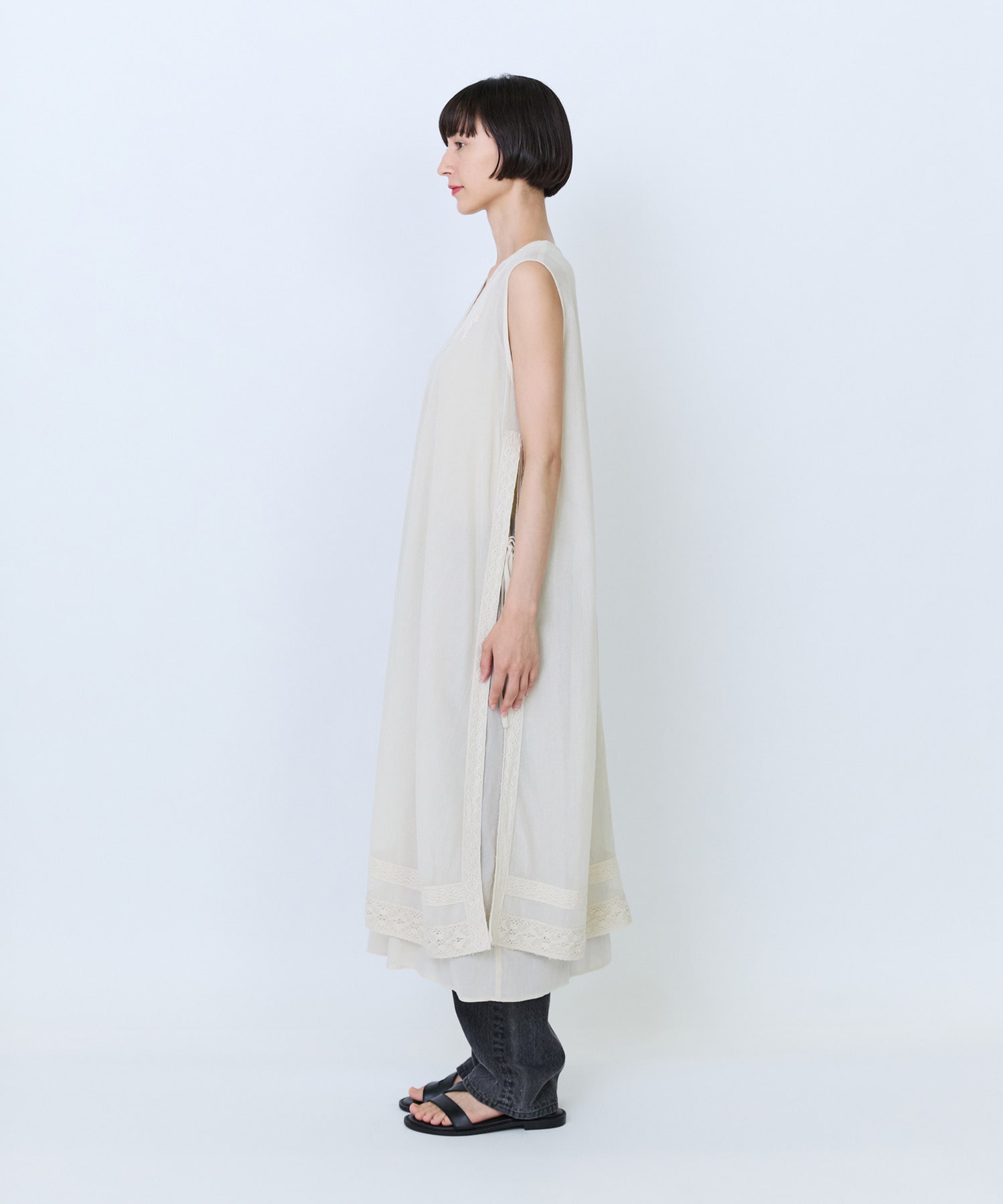 【LOISIR】【2WAY】インドコットンチュール刺繍ワンピース 詳細画像 ベージュ 6