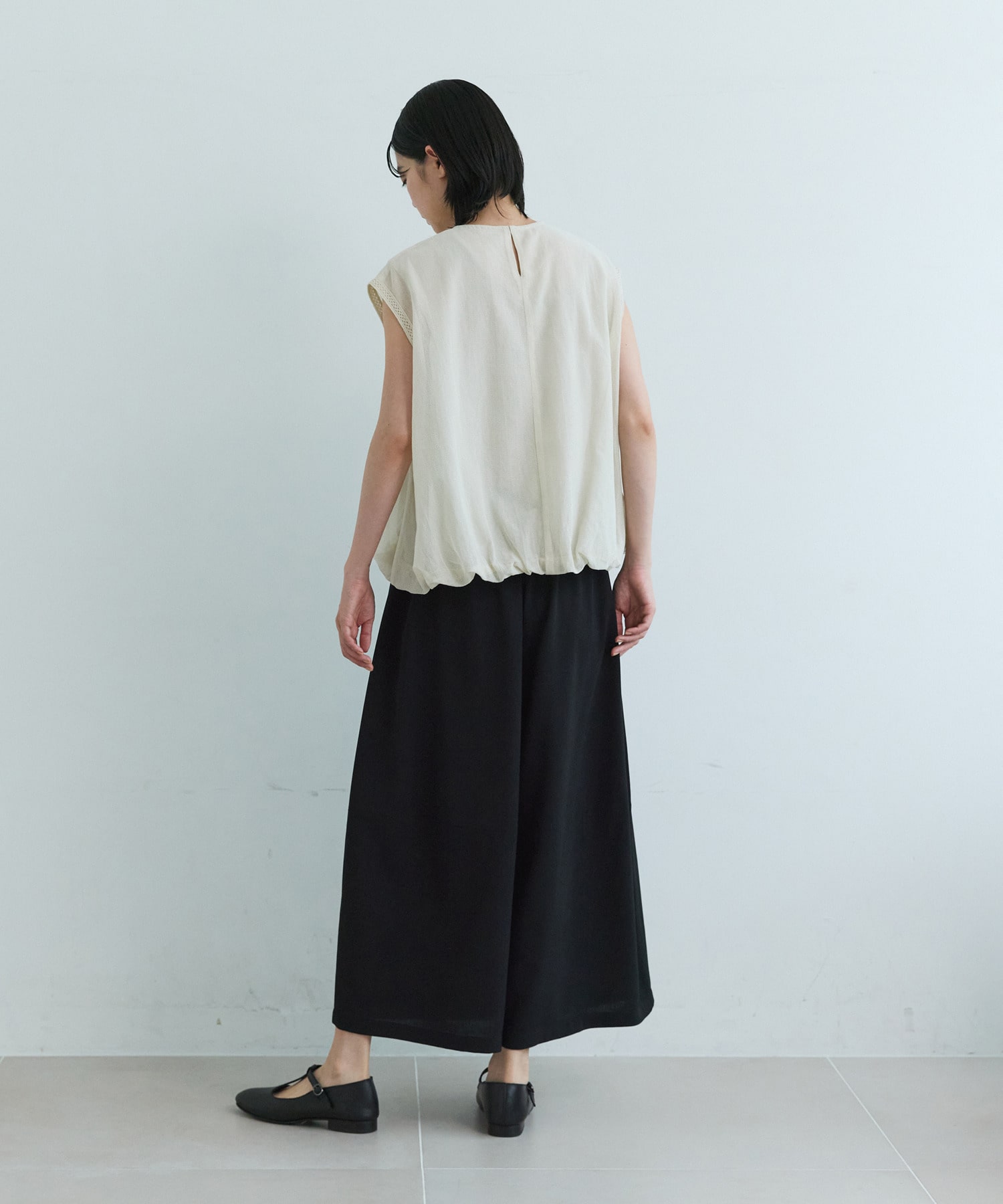 【LOISIR】インドコットンチュール刺繍バルーンブラウス 詳細画像 ベージュ 3