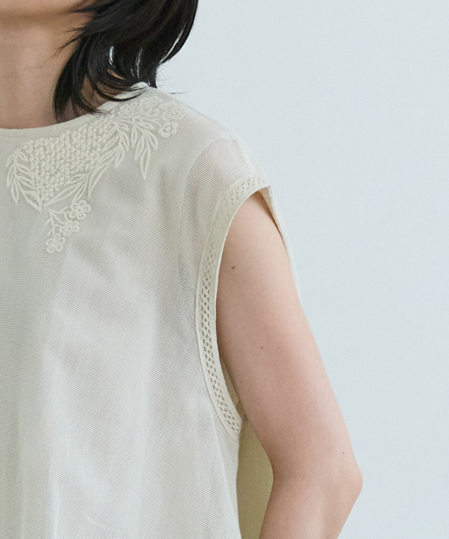 【LOISIR】インドコットンチュール刺繍バルーンブラウス 詳細画像 ベージュ 9