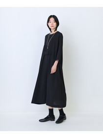 【LOISIR】エステルドライツイルベルテッドワンピース 詳細画像 ブラック 2