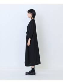 【LOISIR】エステルドライツイルベルテッドワンピース 詳細画像 ブラック 5