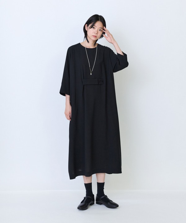 【LOISIR】エステルドライツイルベルテッドワンピース