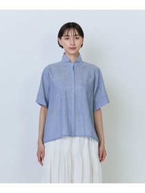 【LOISIR】エステル綿麻ローンオーバーシャツ 詳細画像 ブラウン 13