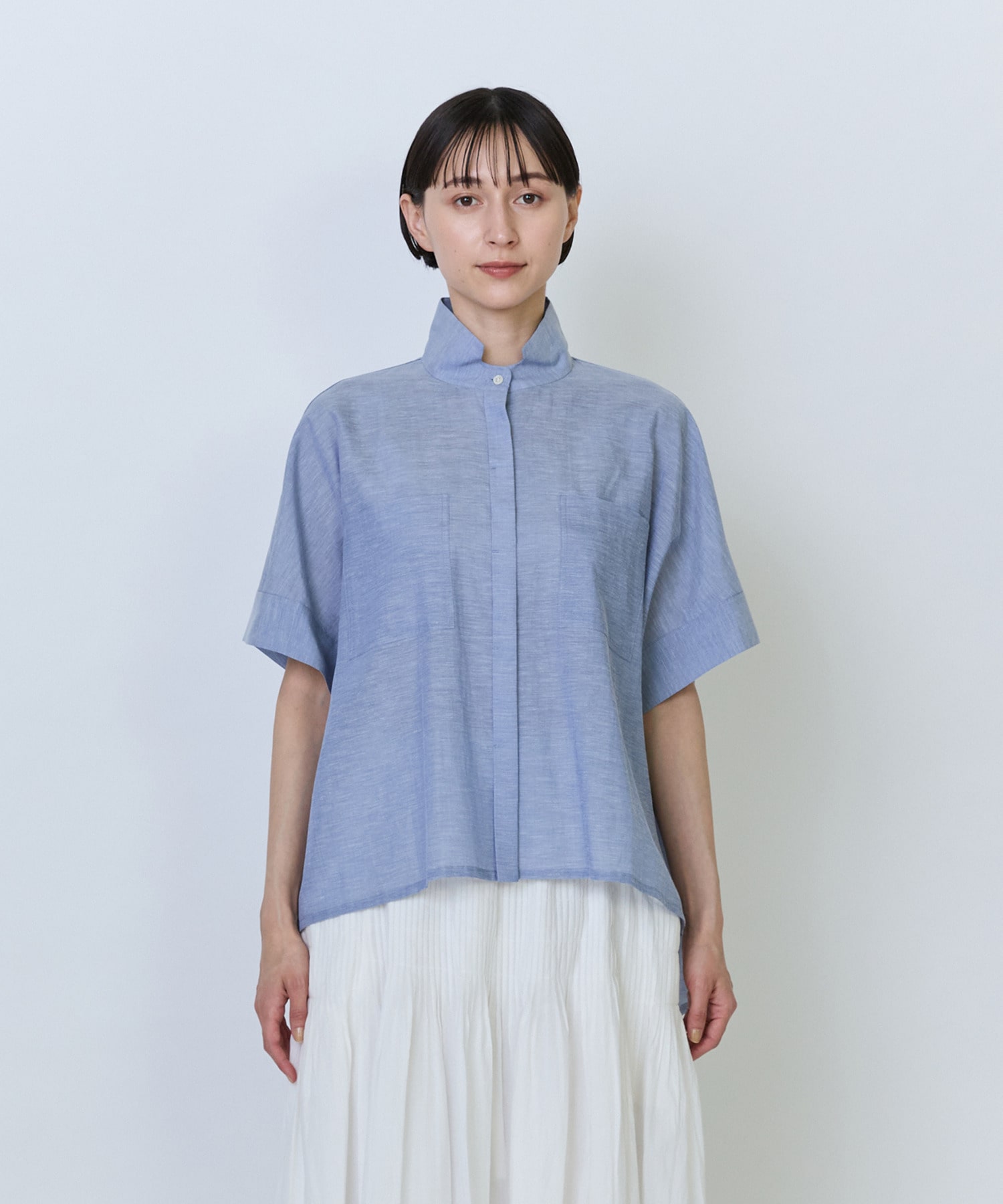 【LOISIR】エステル綿麻ローンオーバーシャツ 詳細画像 ブラウン 13