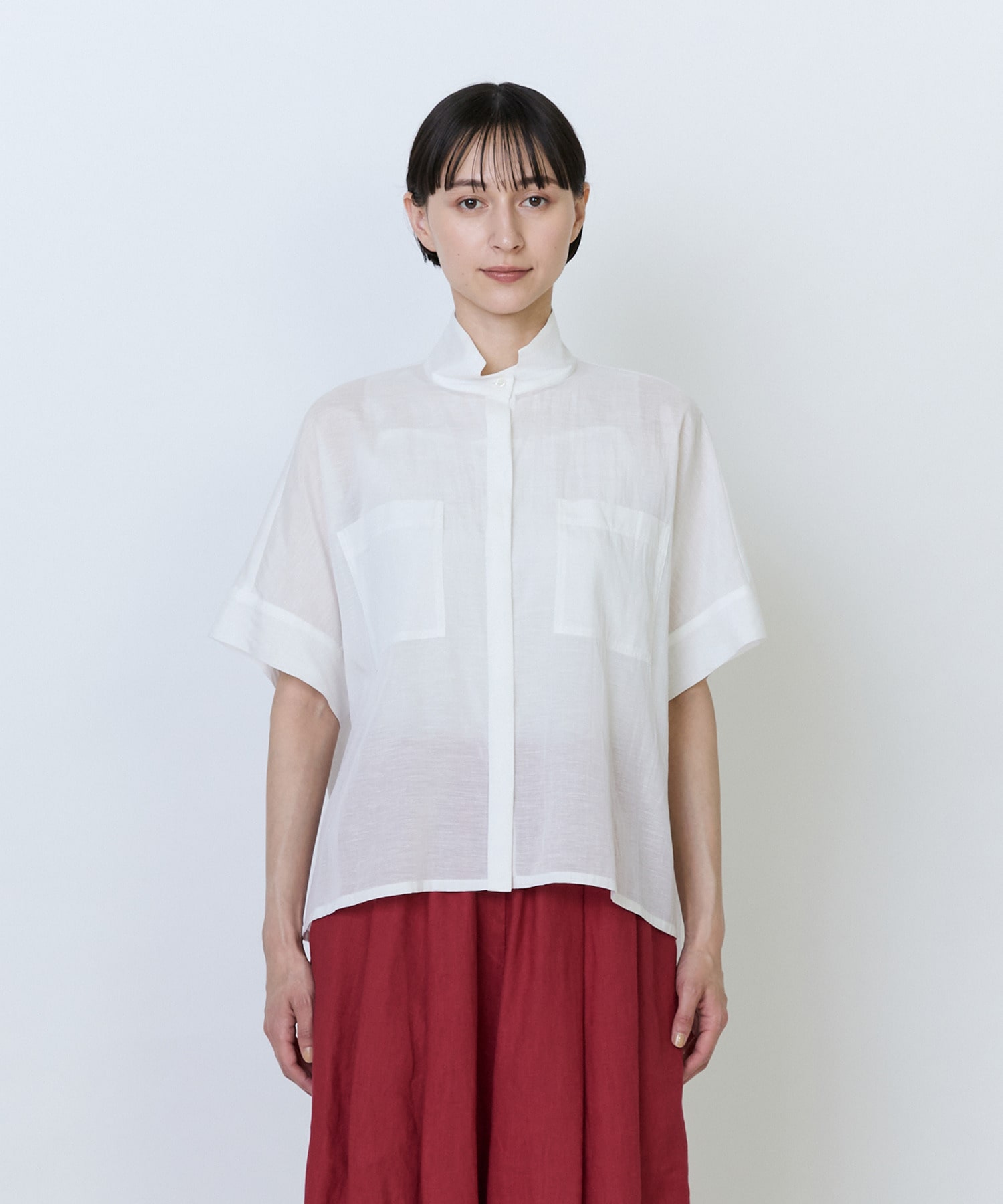 【LOISIR】エステル綿麻ローンオーバーシャツ 詳細画像 ブラウン 8