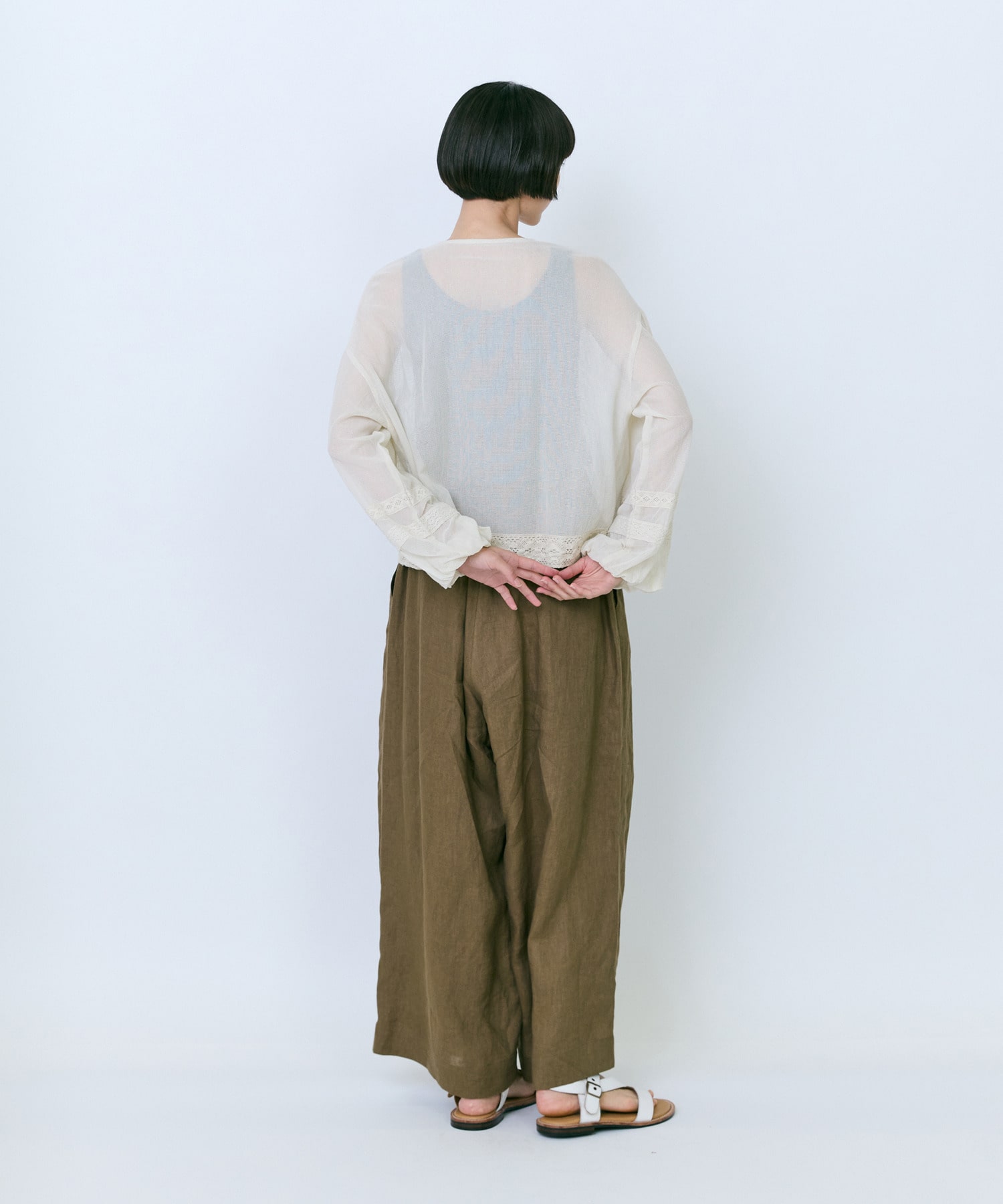 【LOISIR】インドコットンチュール刺繍ブラウス 詳細画像 ベージュ 4